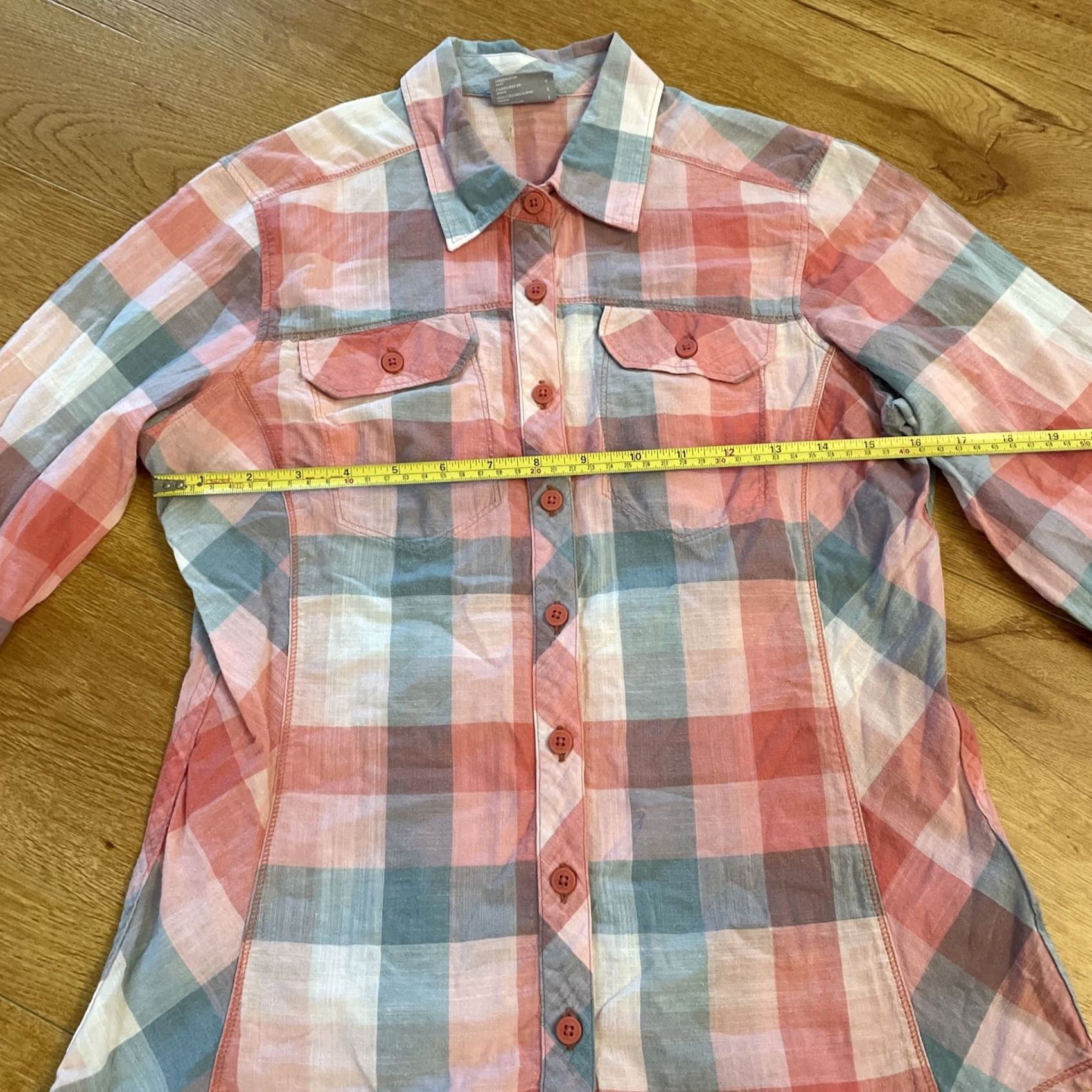 Pinko Columbia Top Women Western Plaid Long Sleeve S Pink Blue Button-Up V-Neck Casual Lightweight Short Description India Size S / US 4 / IT 40 - 5 Thumbnail