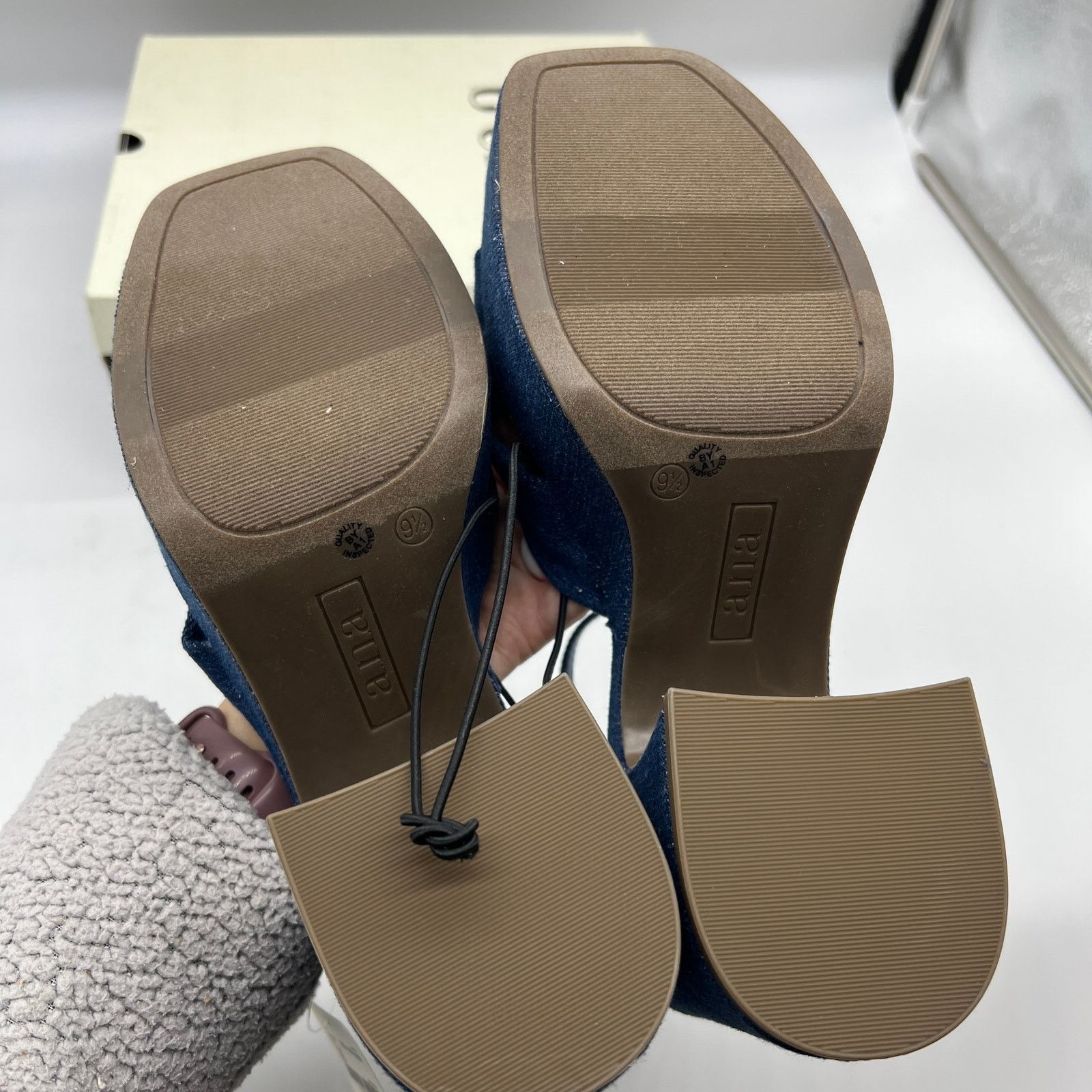 Other a.n.a Womens Holland Heeled Sandals Denim Platform Size US 9.5 / IT 39.5 - 11 Thumbnail