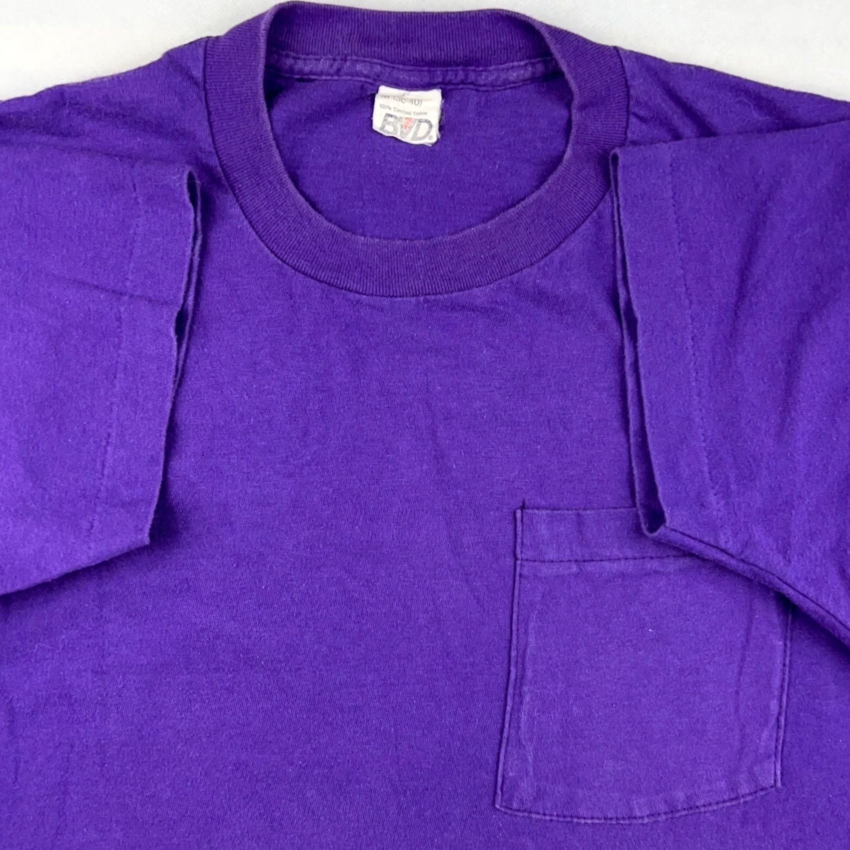 Vintage VINTAGE B.V.D T-Shirt Purple 80s 90s Short Sleeve Crew Neck Cotton Men Small Regular Basic Shirt Mens Size US S / EU 44-46 / 1 - 2 Thumbnail