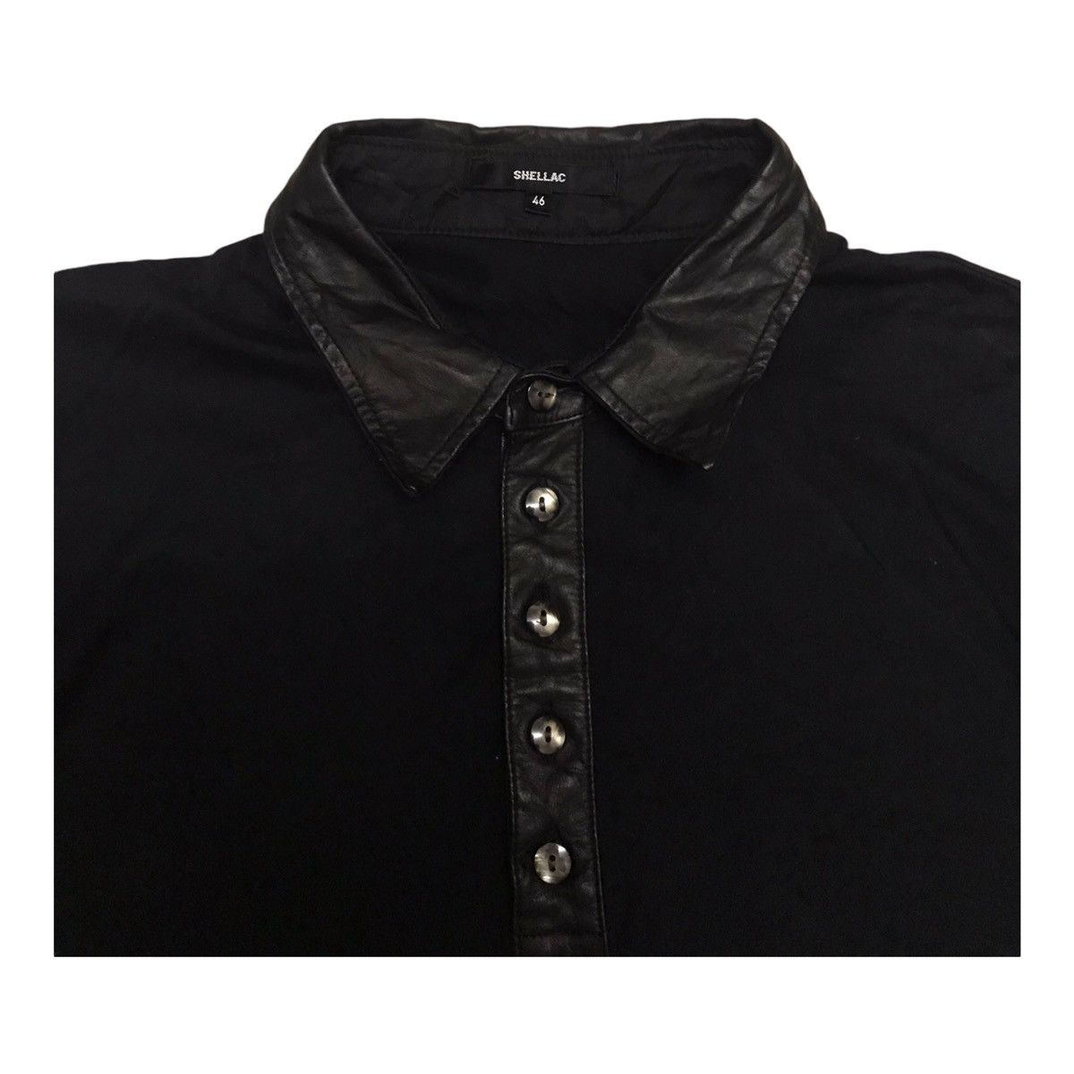 If Six Was Nine × Le Grande Bleu (L.G.B.) × Shellac Shellac Collar Cowhide Half Polo Shirt Size US S / EU 44-46 / 1 - 4 Thumbnail