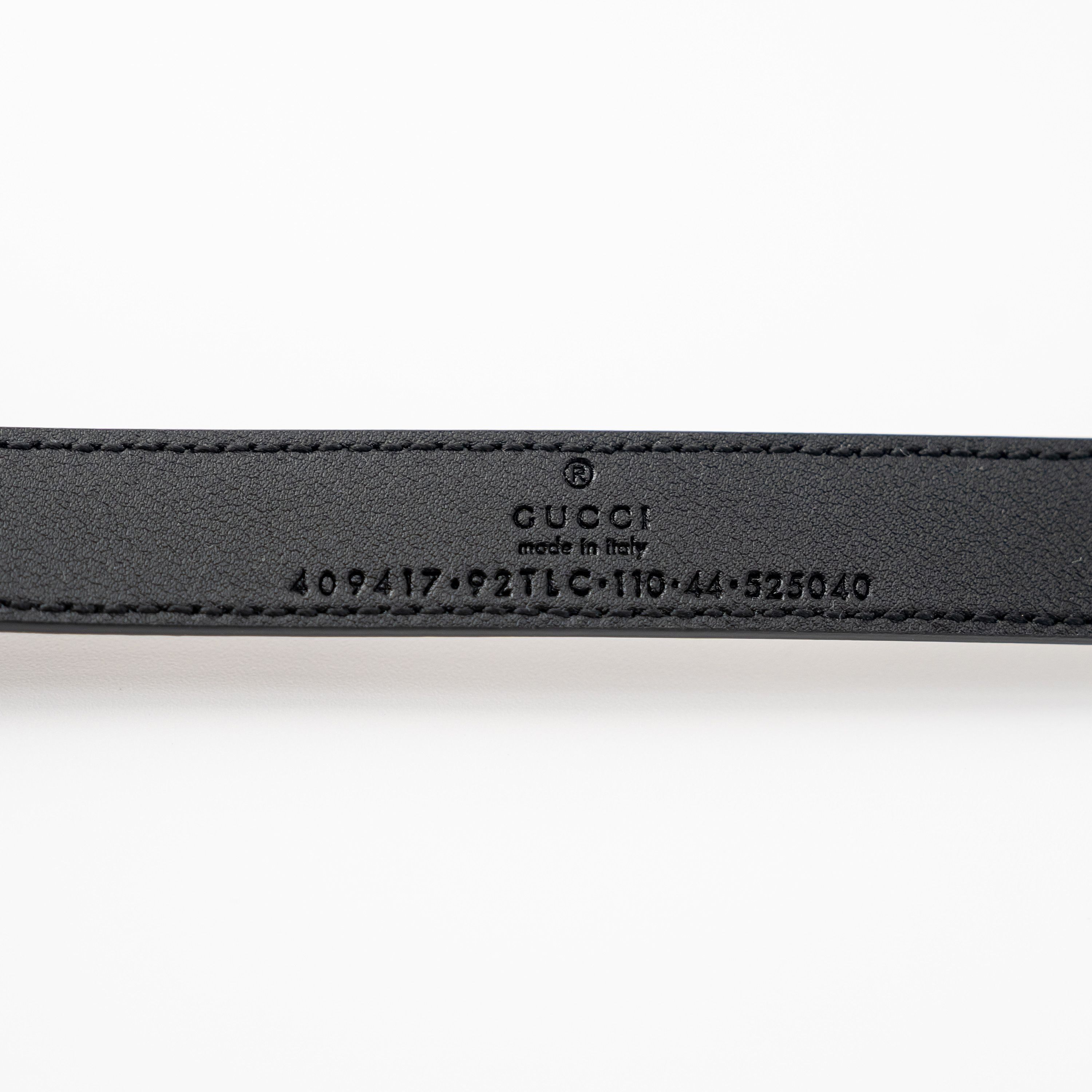 Gucci 110-44 Gucci GG Marmont Thin Belt Beige Black Gold Size ONE SIZE - 3 Thumbnail