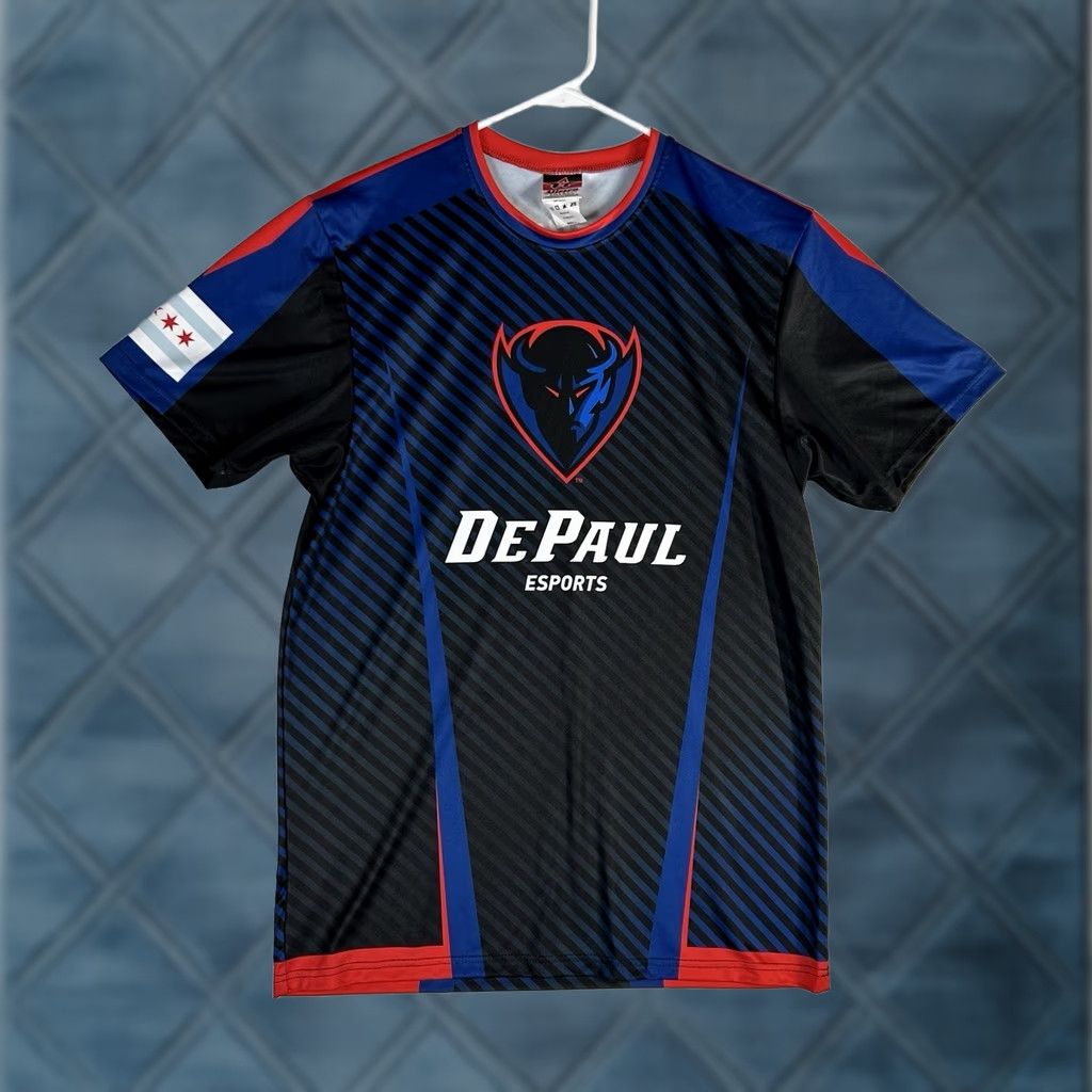 Vintage DePaul University Soccer Jersey Shirt Men S Blue Demon Tee Nike Dri-Fit T-Shirt NCAA Collegiate Pullover Size US S / EU 44-46 / 1 - 1 Thumbnail