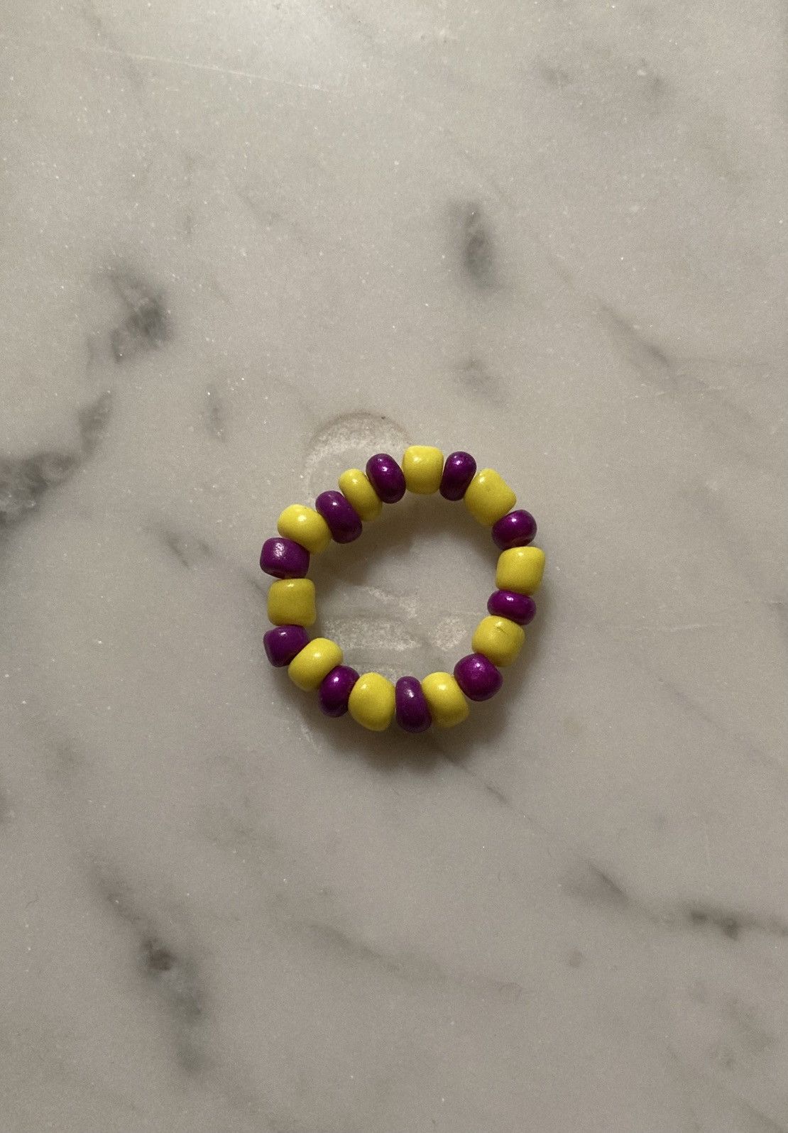 Jewelry SALE Purple and yellow beaded ring Size ONE SIZE - 1 Thumbnail