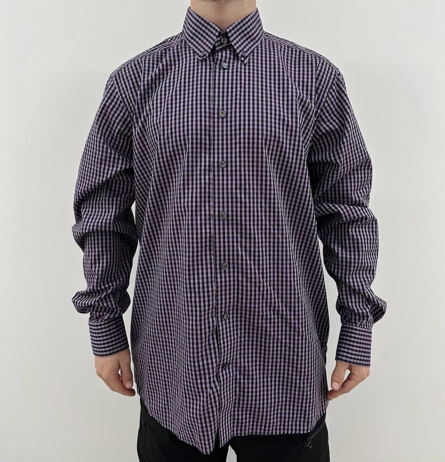Eton ETON Mens Long Sleeve Multicolor Purple Dress Shirt 17 43 Size US XL / EU 56 / 4 - 1 Thumbnail
