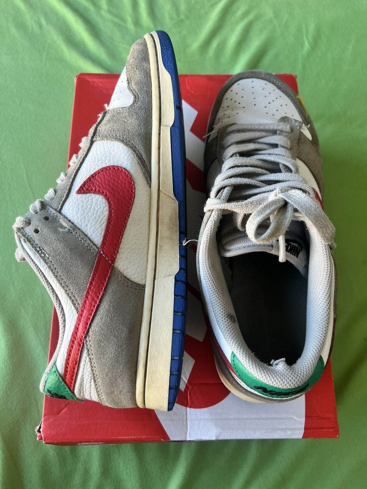 Nike Nike Dunk Low Light Iron Ore Red Blue Size US 12 / EU 45 - 5 Thumbnail