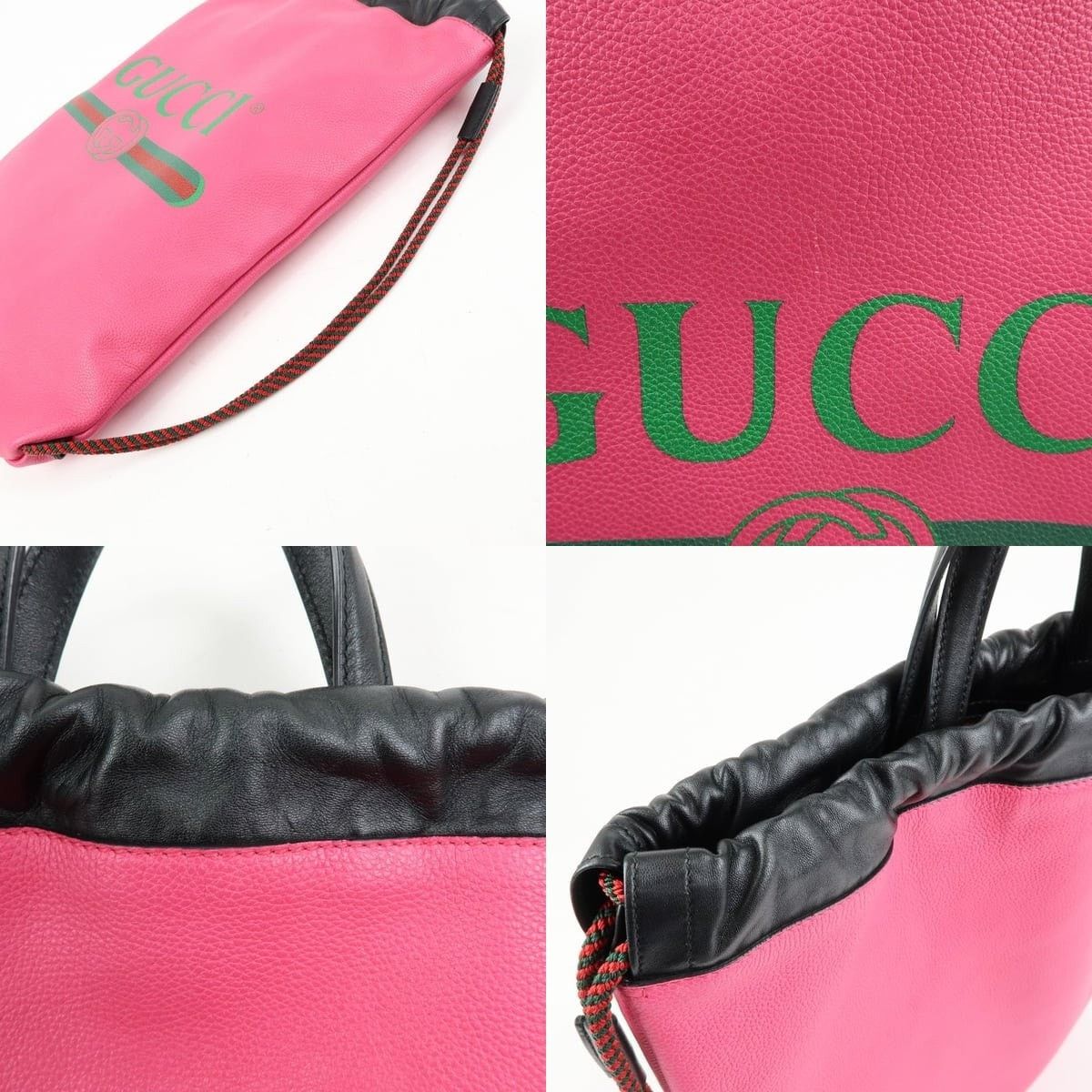 Gucci Gucci Interlocking G Drawstring Backpack Calfskin Pink Size ONE SIZE - 6 Thumbnail