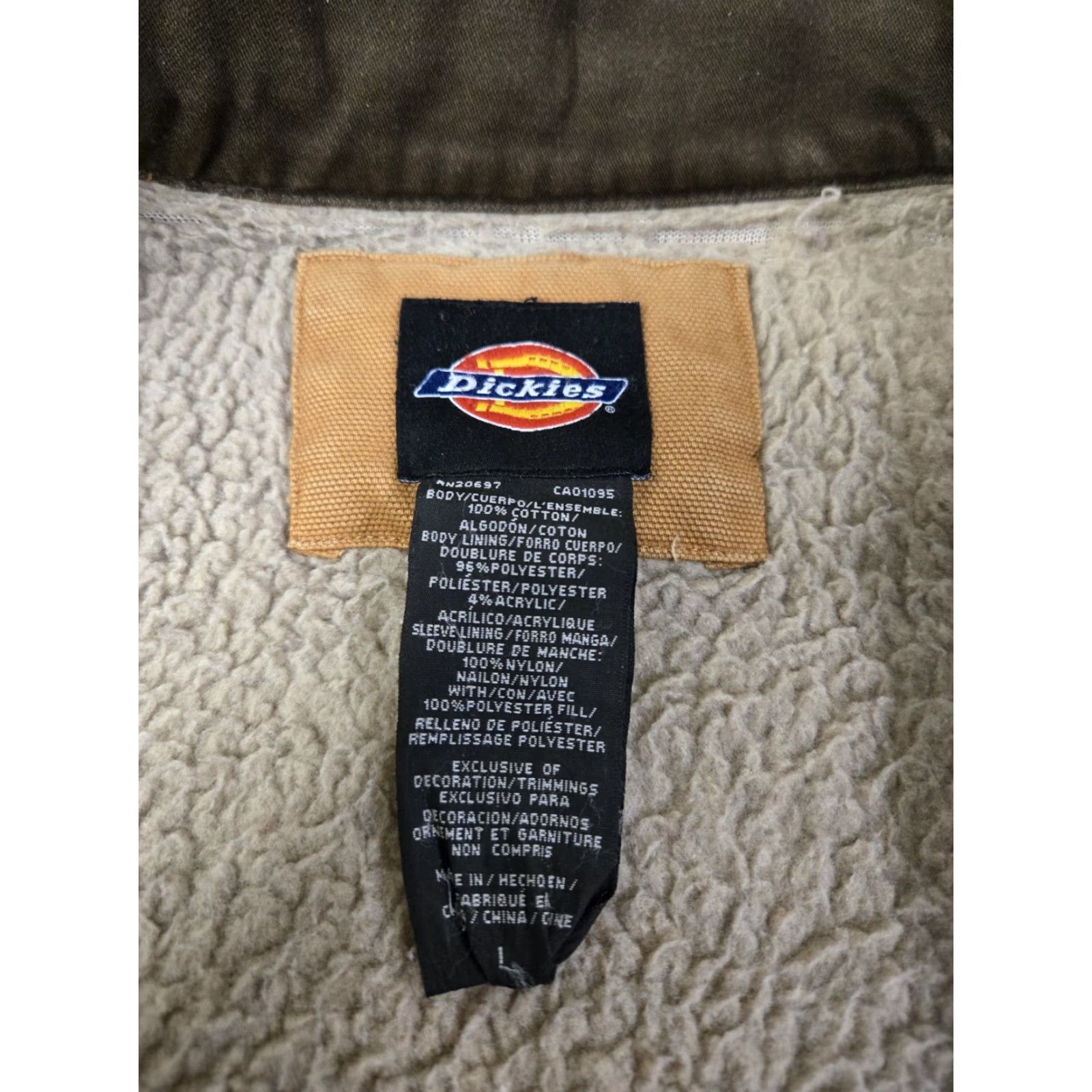 Dickies VINTAGE Dickies Jacket Canvas Work Brown L Sherpa Lined Full Zip Pockets Casual Mens Size US L / EU 52-54 / 3 - 6 Thumbnail