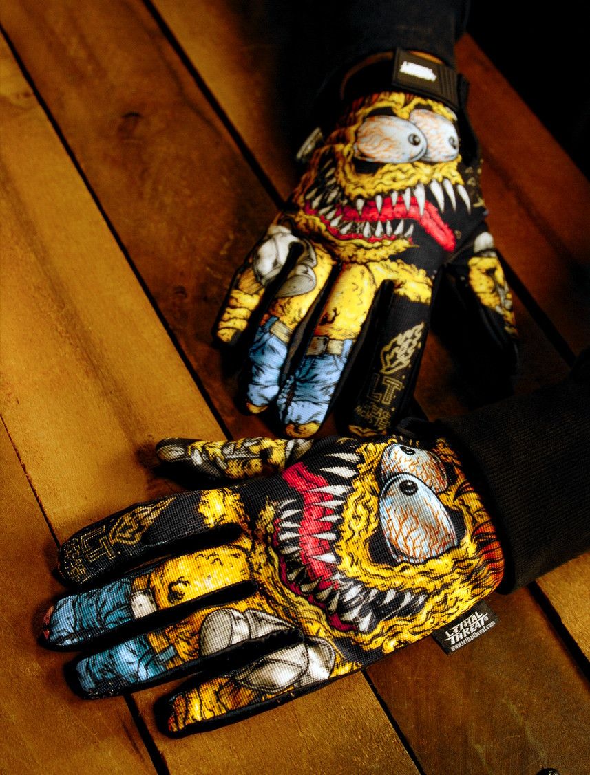 Harley Davidson × Vintage VINTAGE MONSTER BIKER MOTORCYCLE GLOVES Size ONE SIZE - 1 Thumbnail