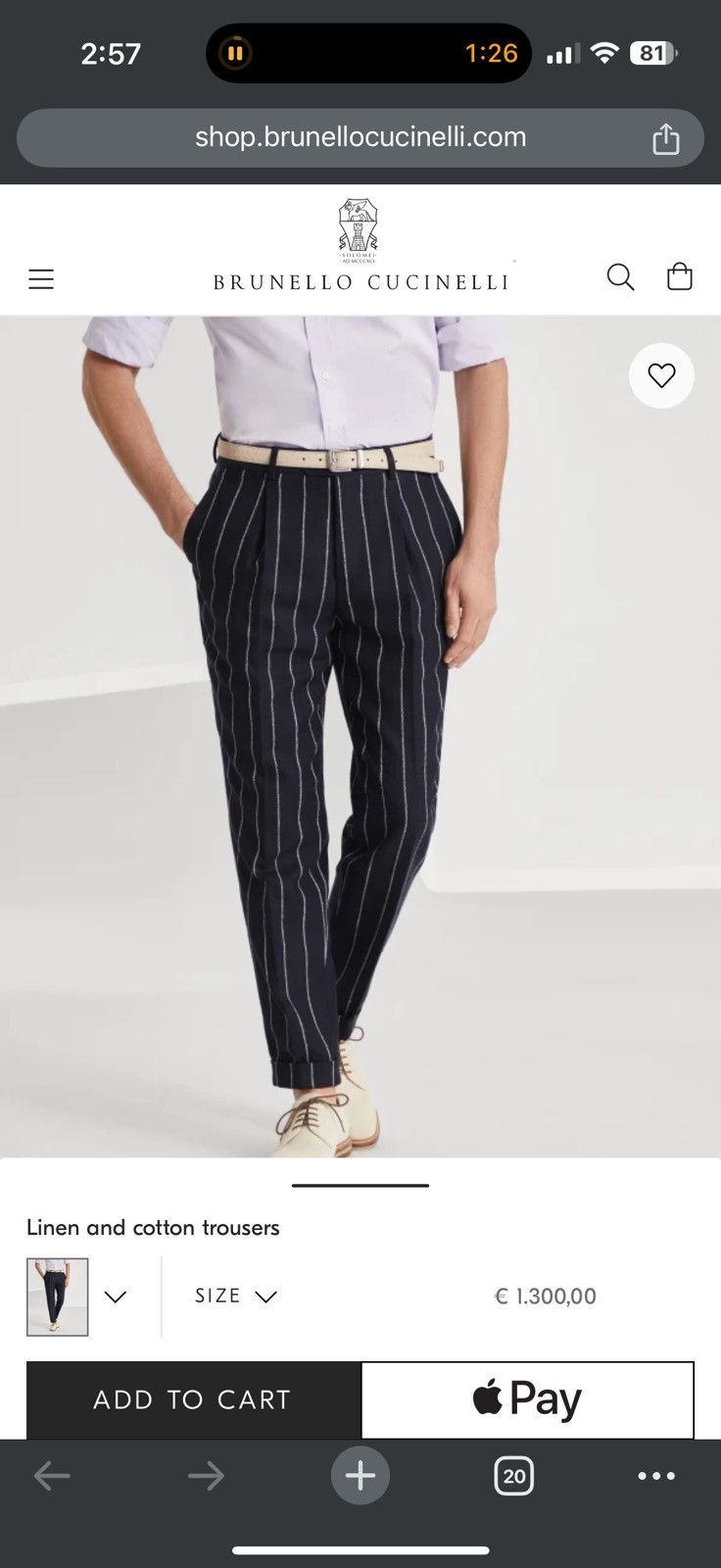 Brunello Cucinelli Linen and Cotton BRUNELLO CUCINELLI Trousers Size US 42 / EU 58 - 7 Thumbnail
