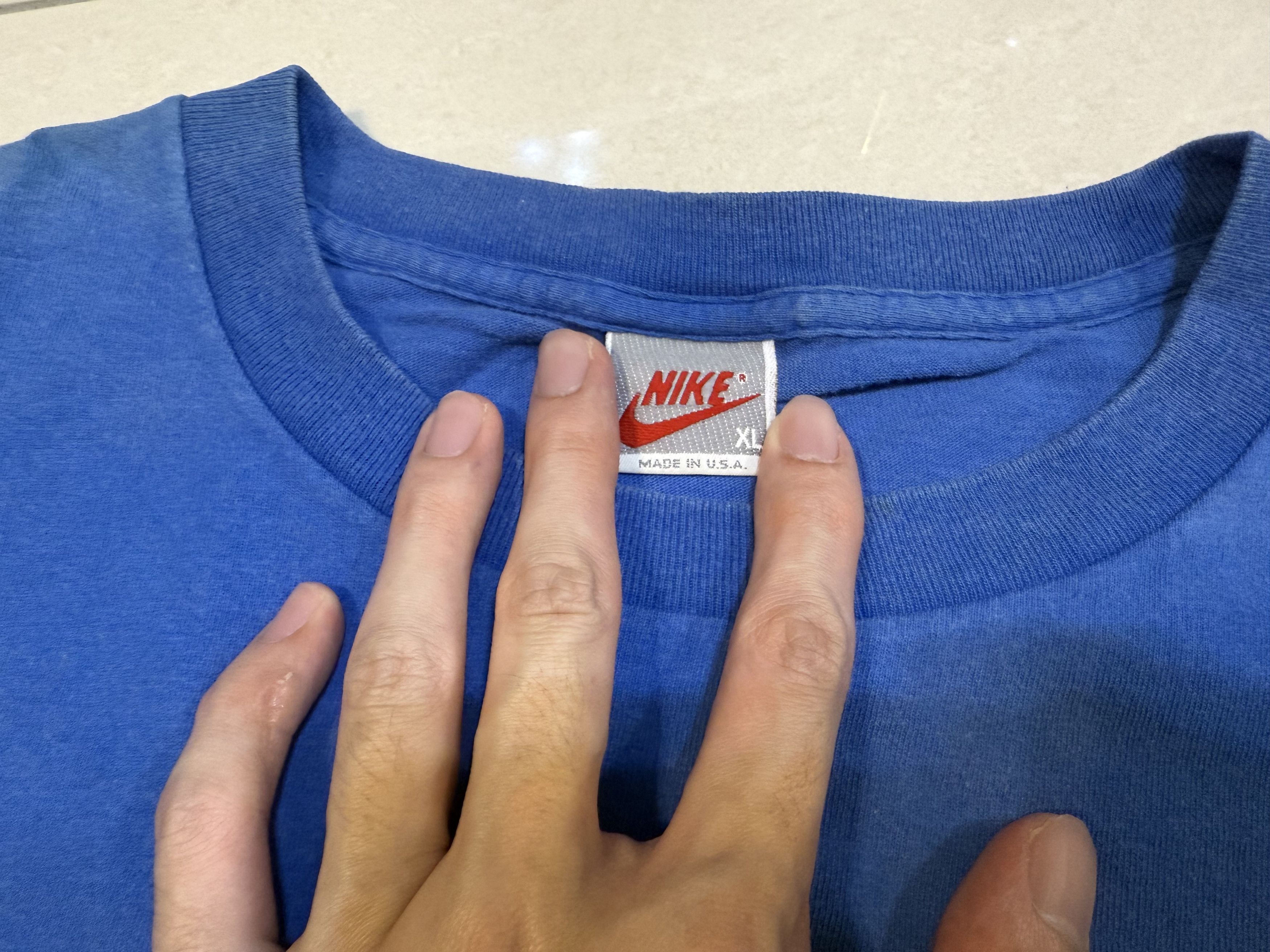 Nike × Vintage Vintage 90s Nike Black Colleges Committee T-Shirt Grey Tag Size US XL / EU 56 / 4 - 3 Thumbnail