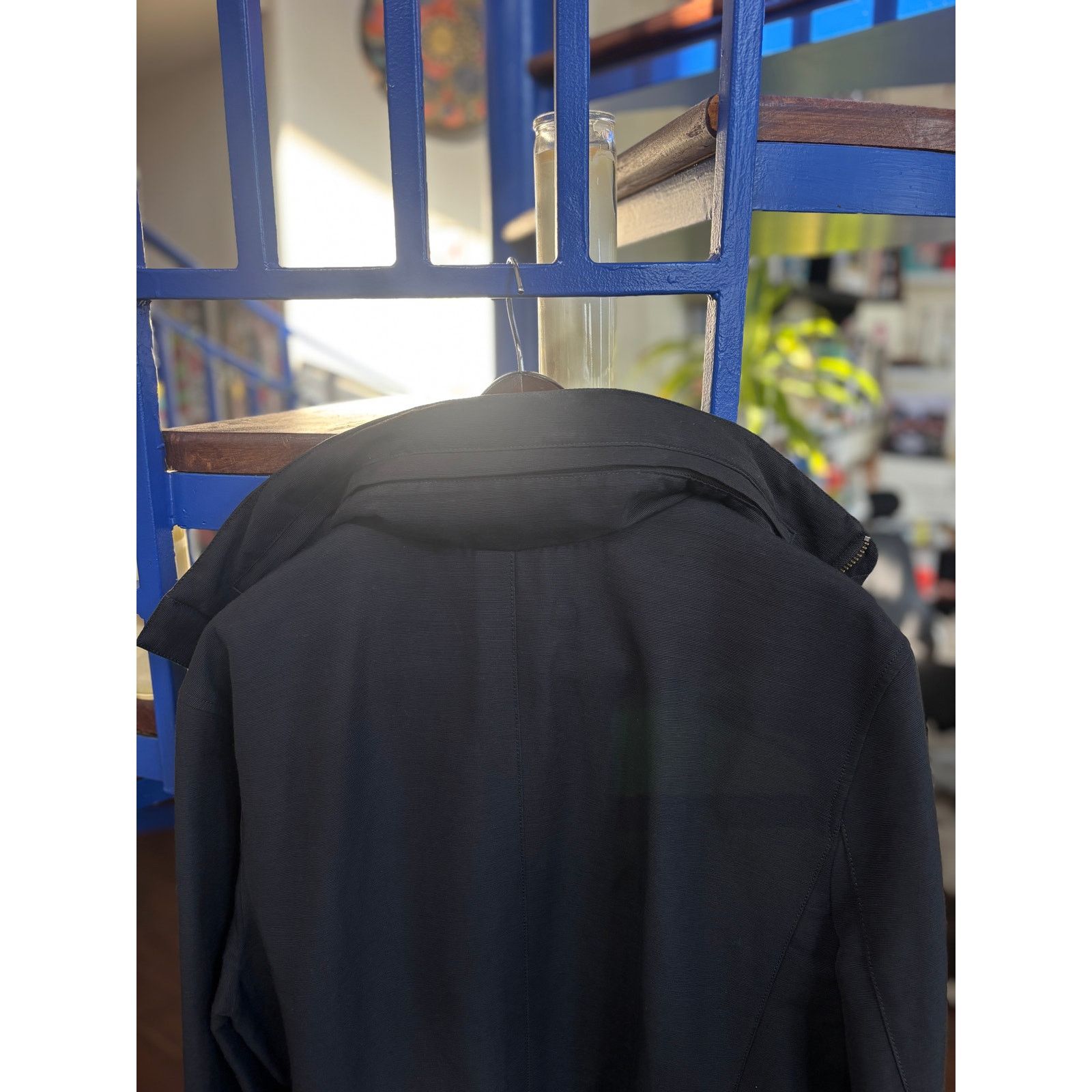 Helmut Lang Black Asymmetrical Zip Coat Size L
