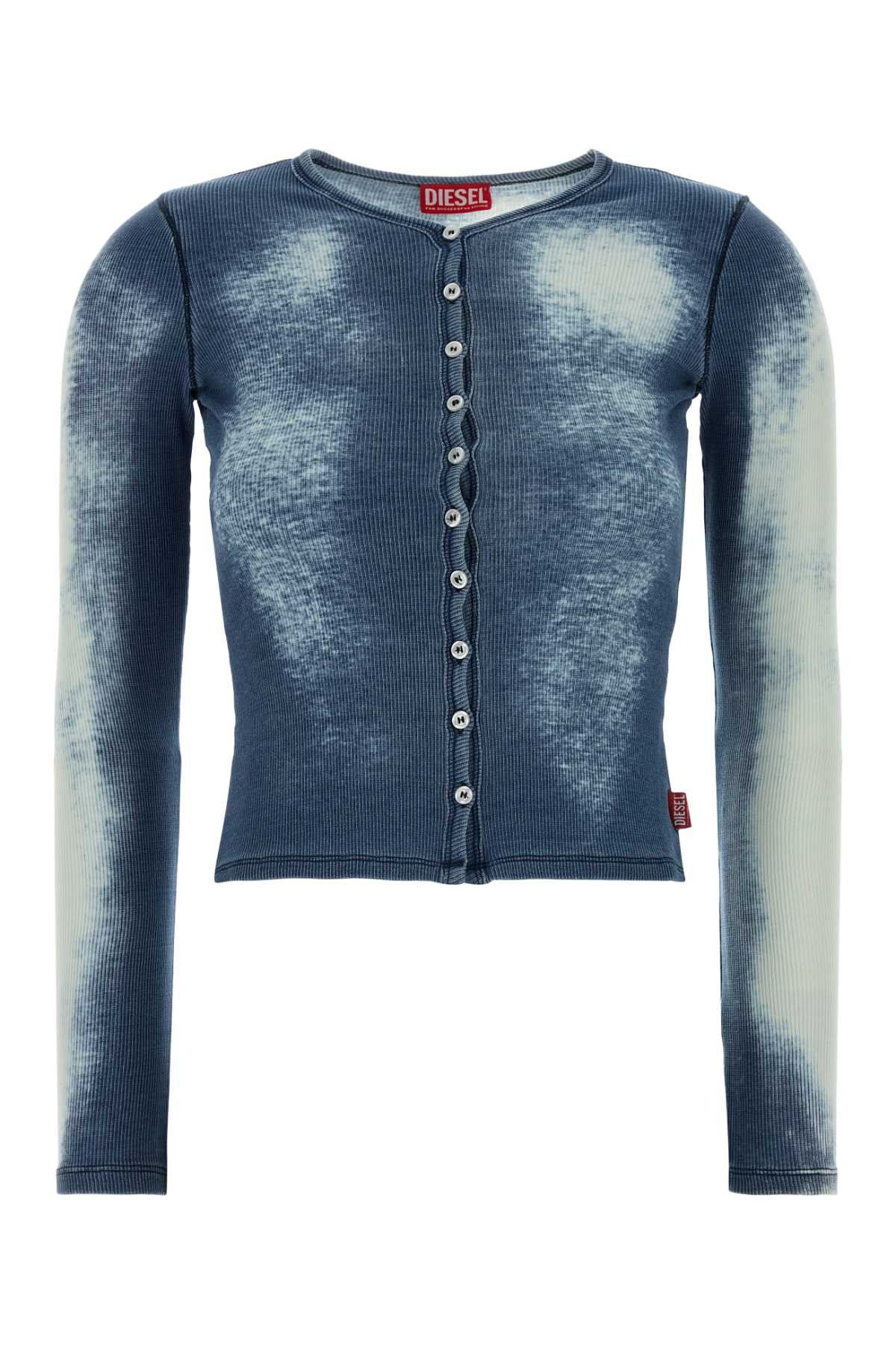 Diesel Blue Stretch Cotton T-Gabriel Cardigan Size XS / US 0-2 / IT 36-38 - 1 Thumbnail