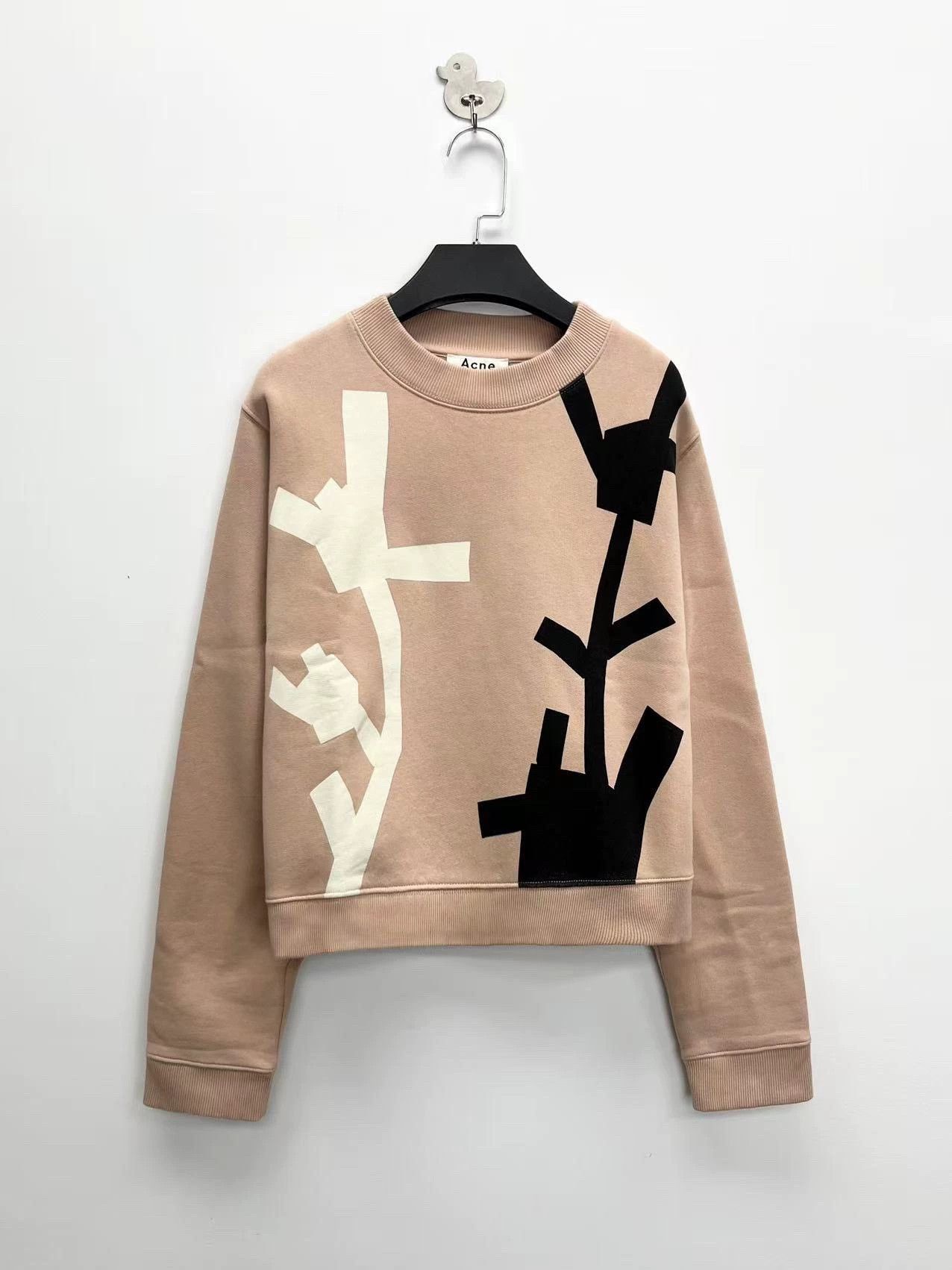 Acne Studios pink geometric logo cropped sweatshirt Size S / US 4 / IT 40 - 1 Thumbnail