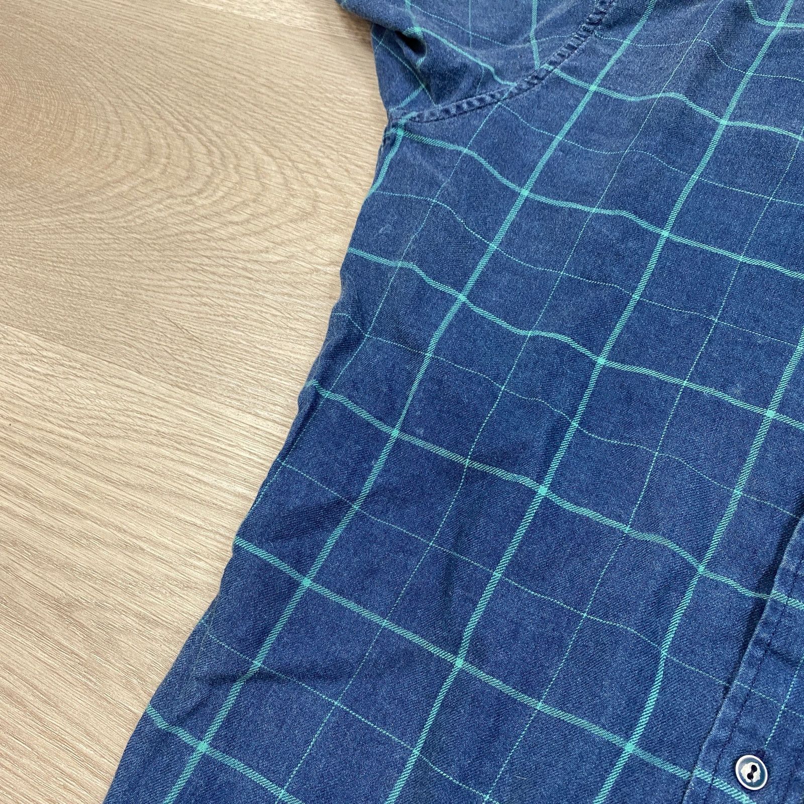 Faherty Faherty Slim Fit Indigo Windowpane Button Up Shirt Medium Size US M / EU 48-50 / 2 - 9 Thumbnail