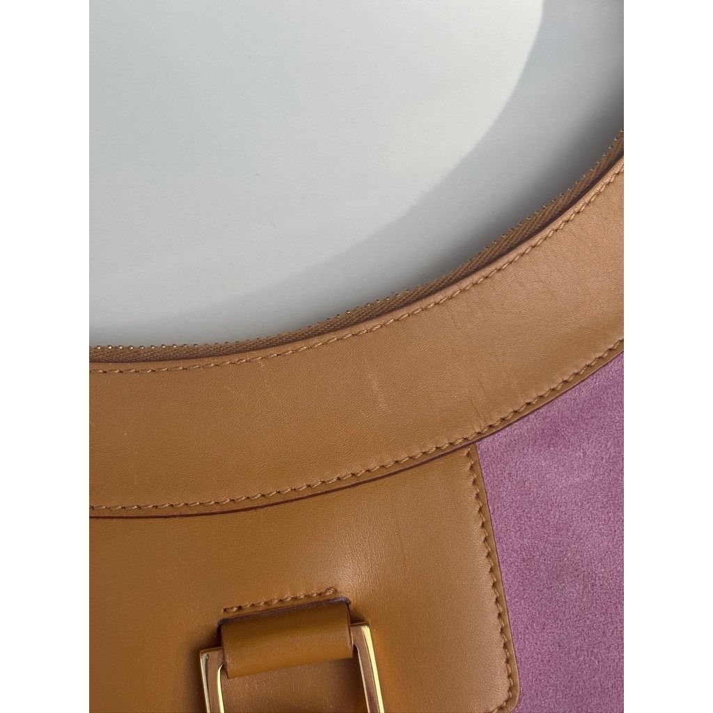 Gucci GUCCI Jackie Shoulderbag Half Moon Pink Suede Tan Leather Size ONE SIZE - 7 Thumbnail