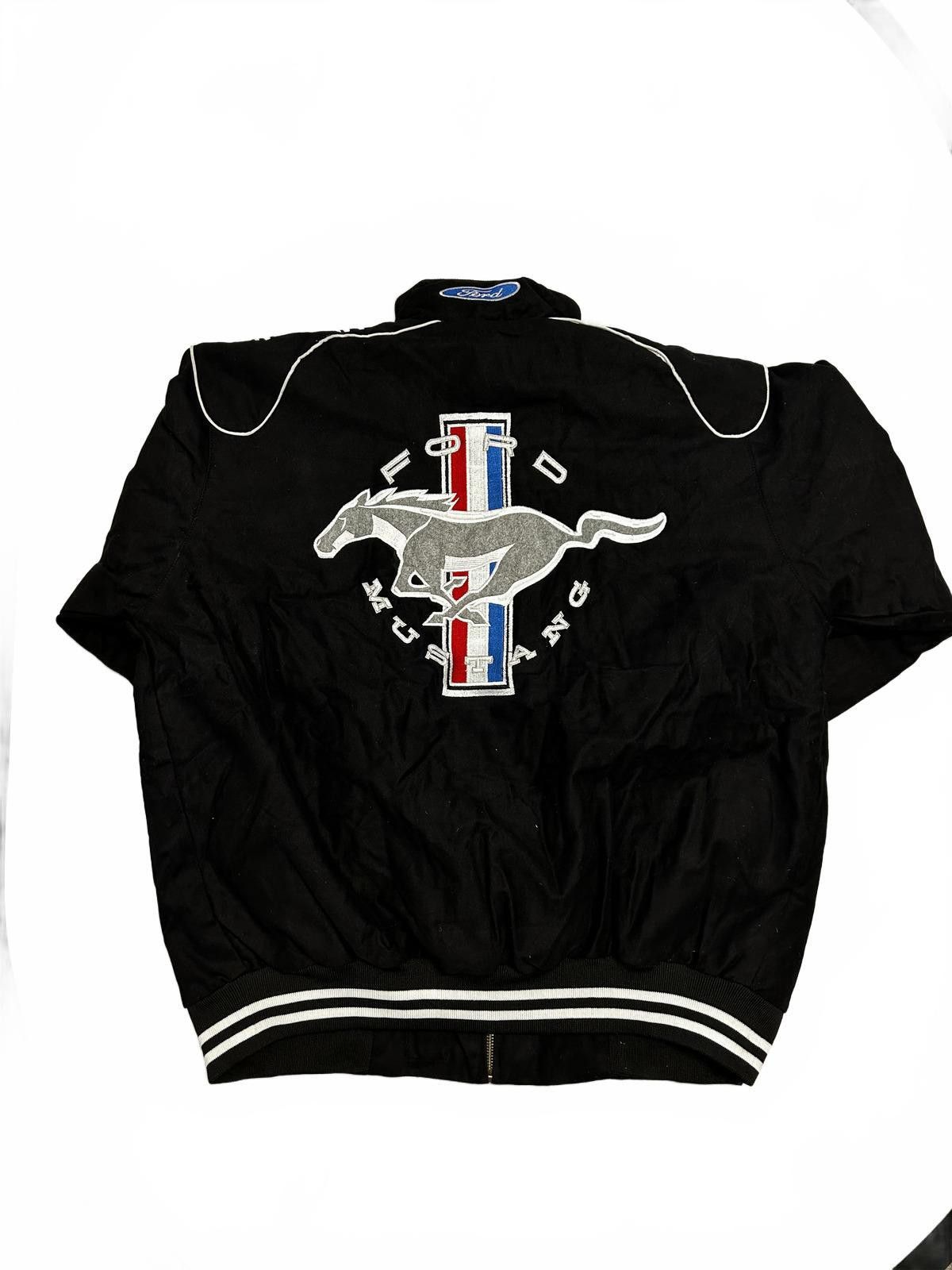 NASCAR Ford Mustang Black Racing Jacket with Embroidered Logos Size US L / EU 52-54 / 3 - 4 Thumbnail