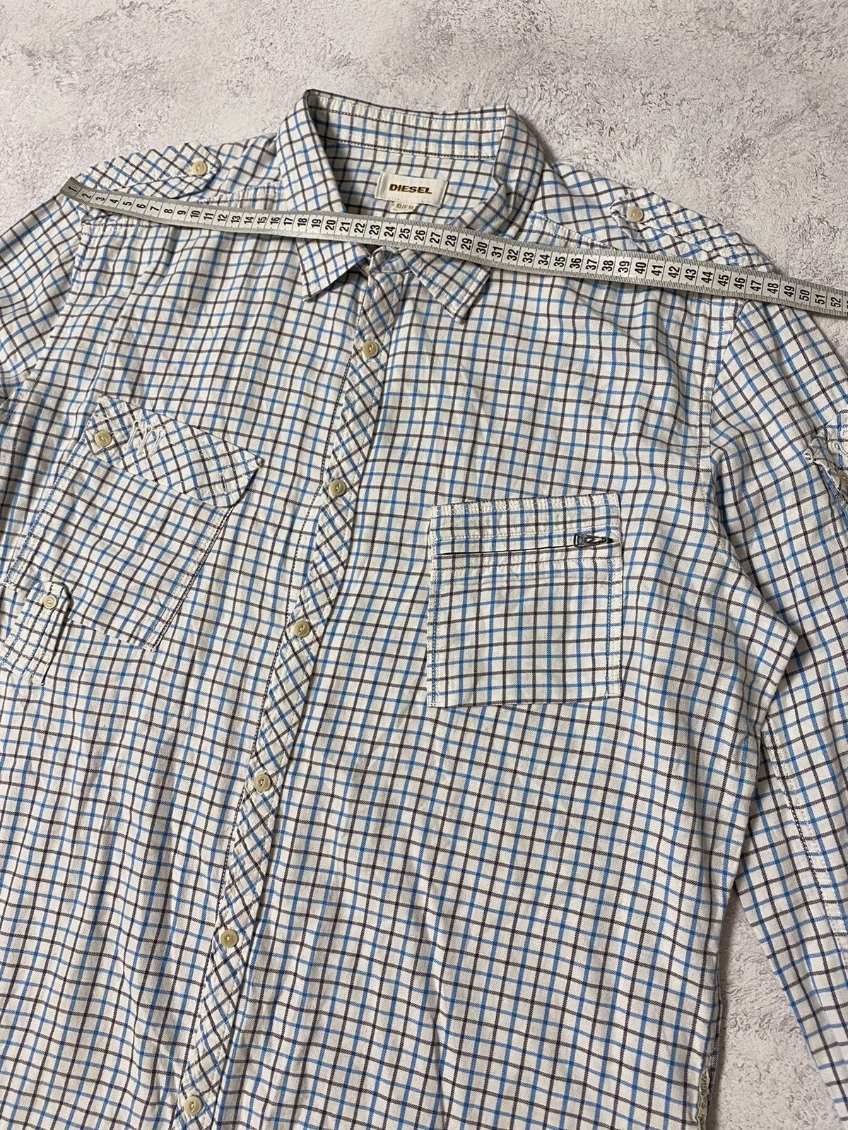 Diesel Vintage Diesel Button Up Check Shirt Zip Pocket Size XL Size US XL / EU 56 / 4 - 13 Thumbnail