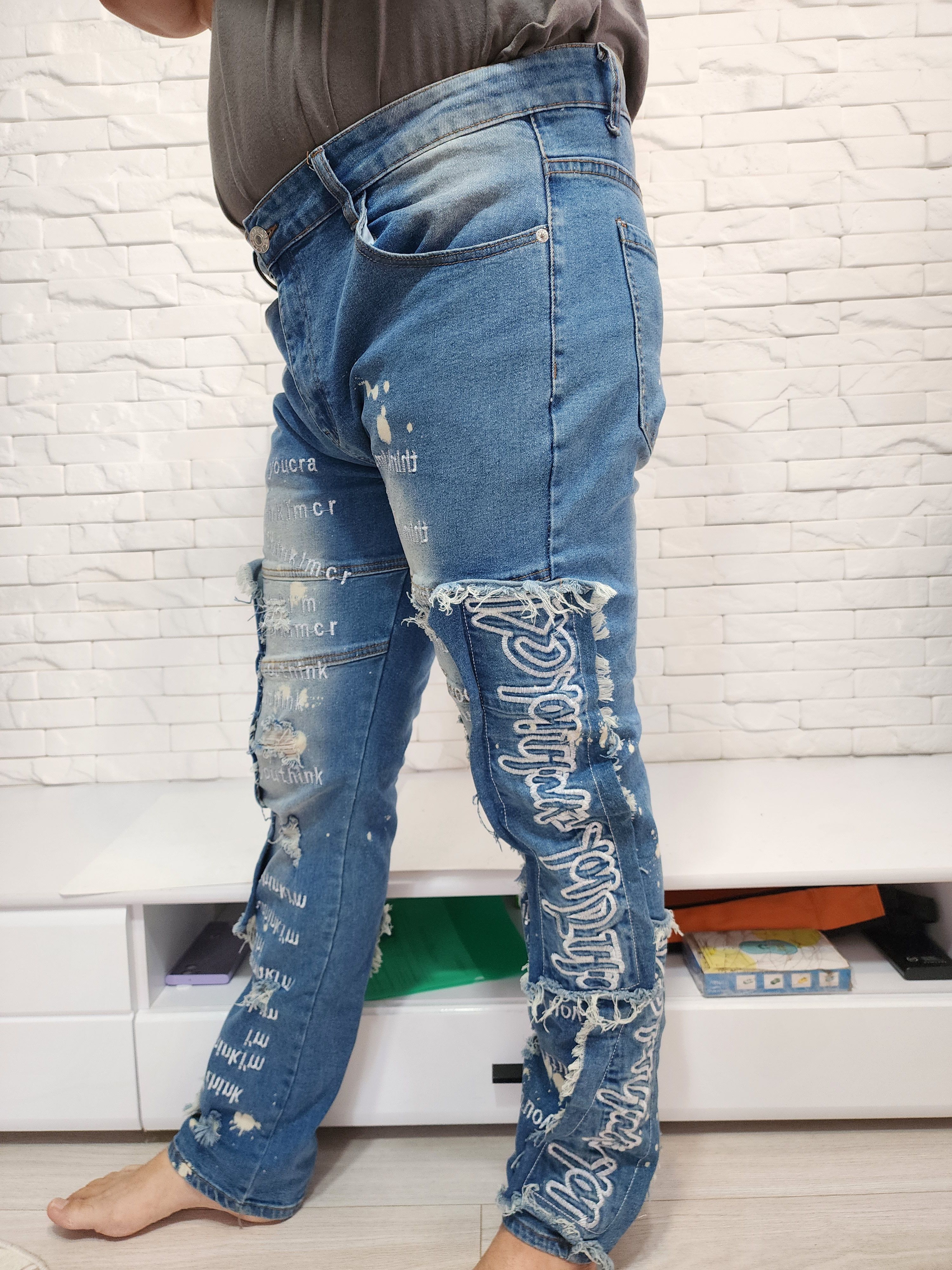 Denim & Co. Blue Denim Jeans Mens: Stretch Fabric, Size US 36 / EU 52 - 2 Thumbnail