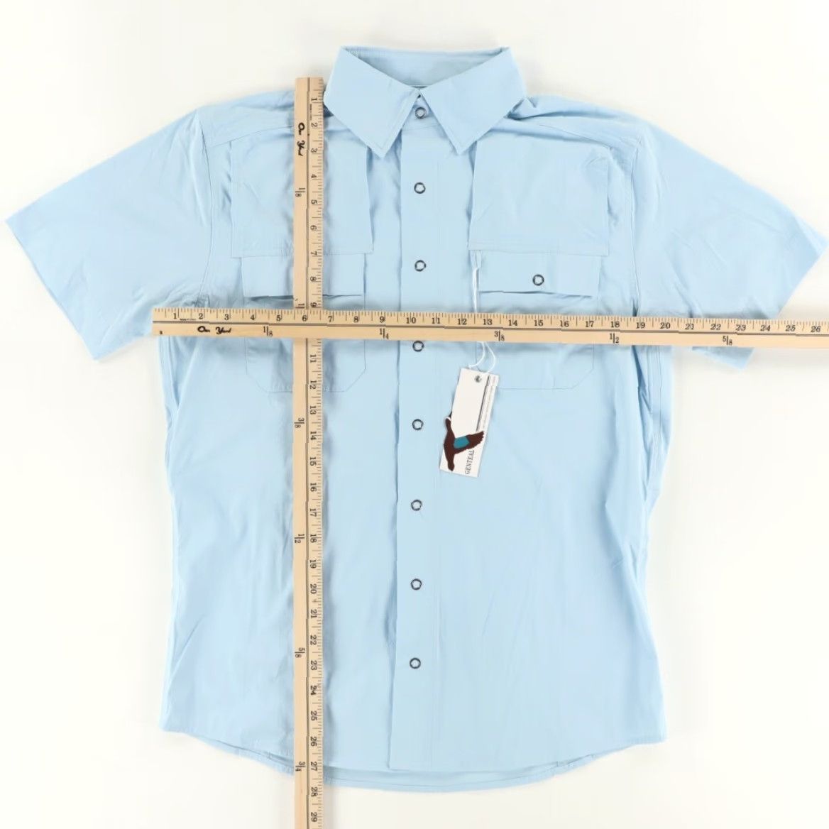 Vintage Genteal Shirt Safari Snap Men's S Angel Falls Short Sleeve Polyester High Stretch Solid Casual Relaxed Fit Shirt Mens Size US S / EU 44-46 / 1 - 3 Thumbnail