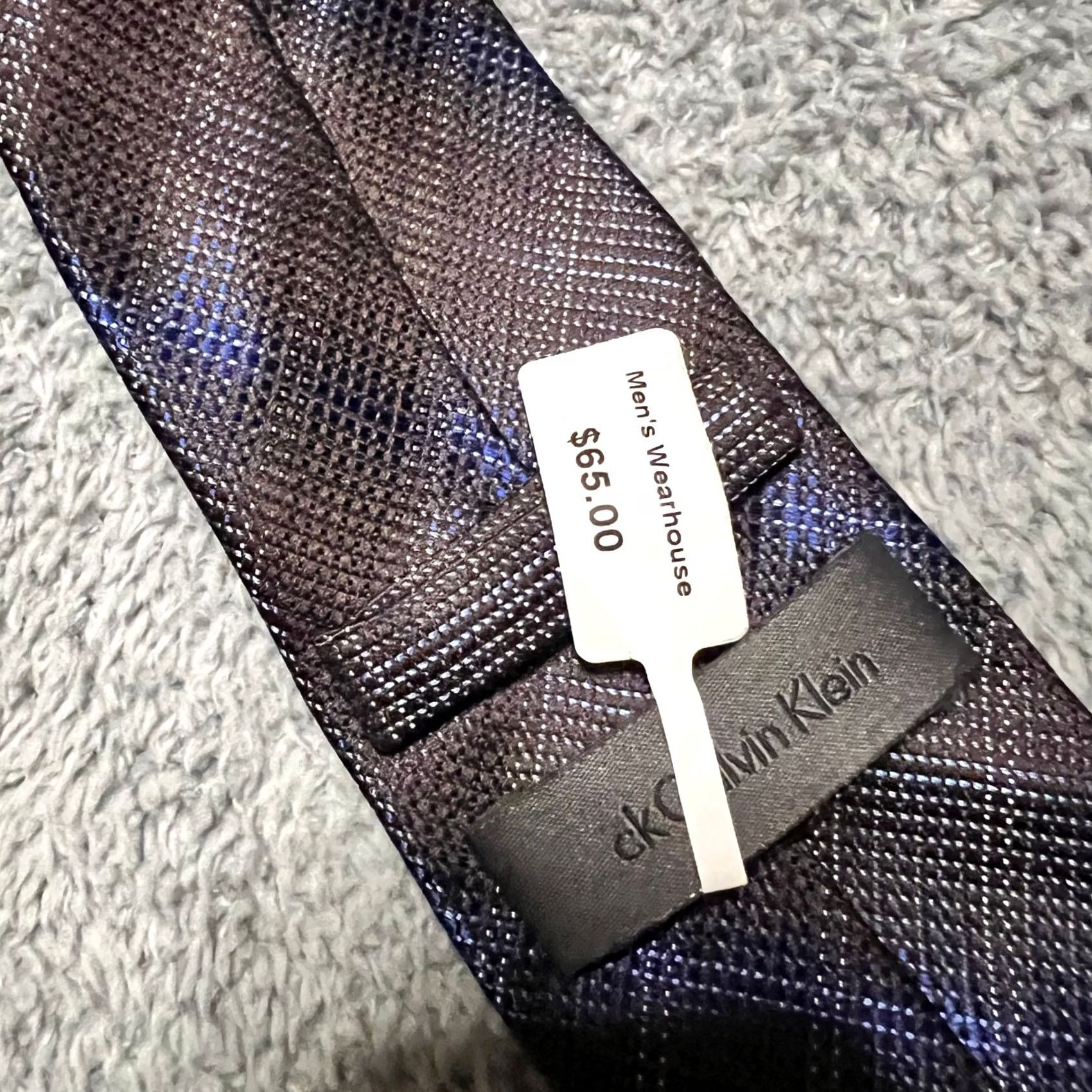 Calvin Klein Calvin Klein Silk Tie Blue Black Plaid Men Tie Size ONE SIZE - 2 Thumbnail
