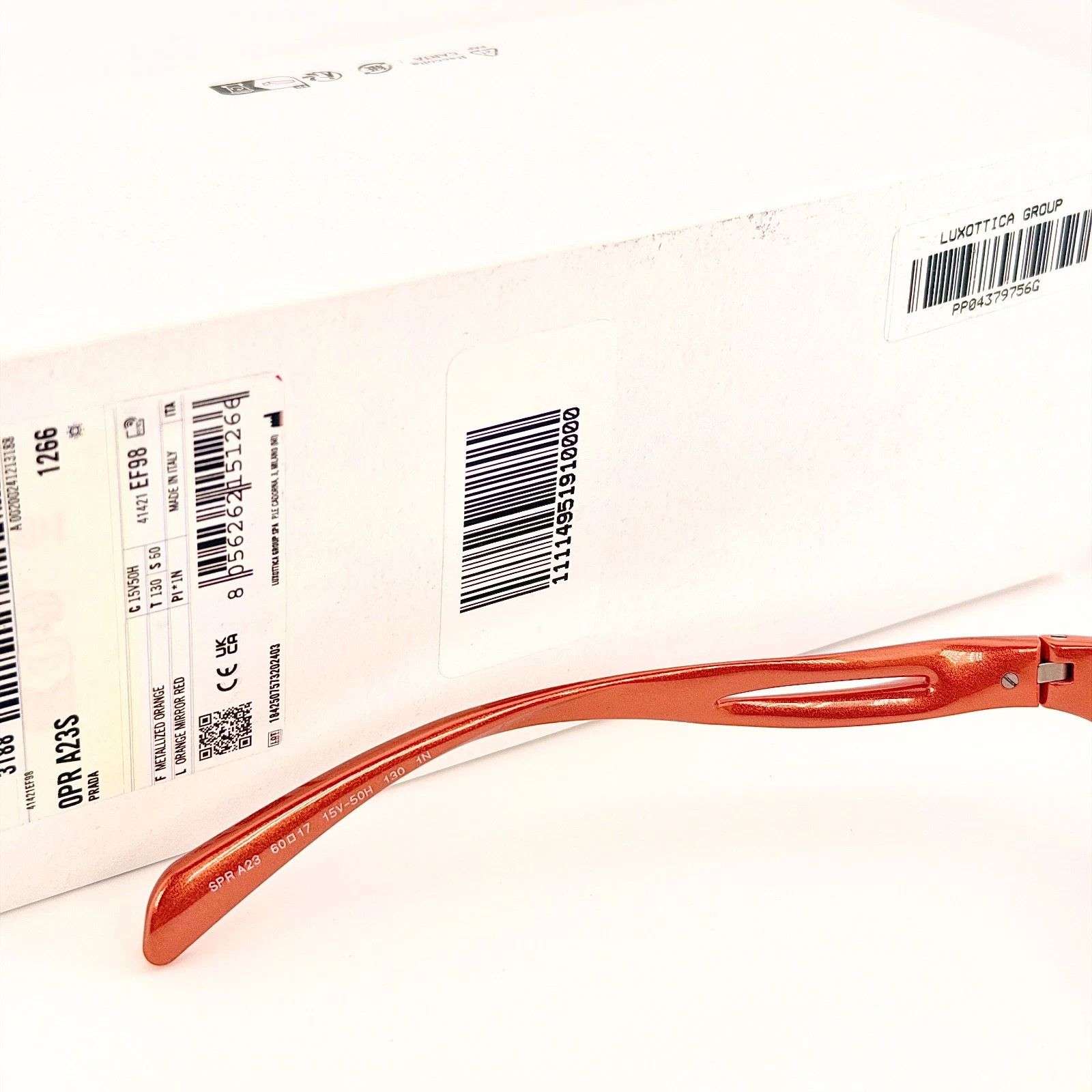 Prada PRADA PRA23S MORPH Metal Orange Mirror Wavy A23 Fashion A26 Size ONE SIZE - 6 Thumbnail