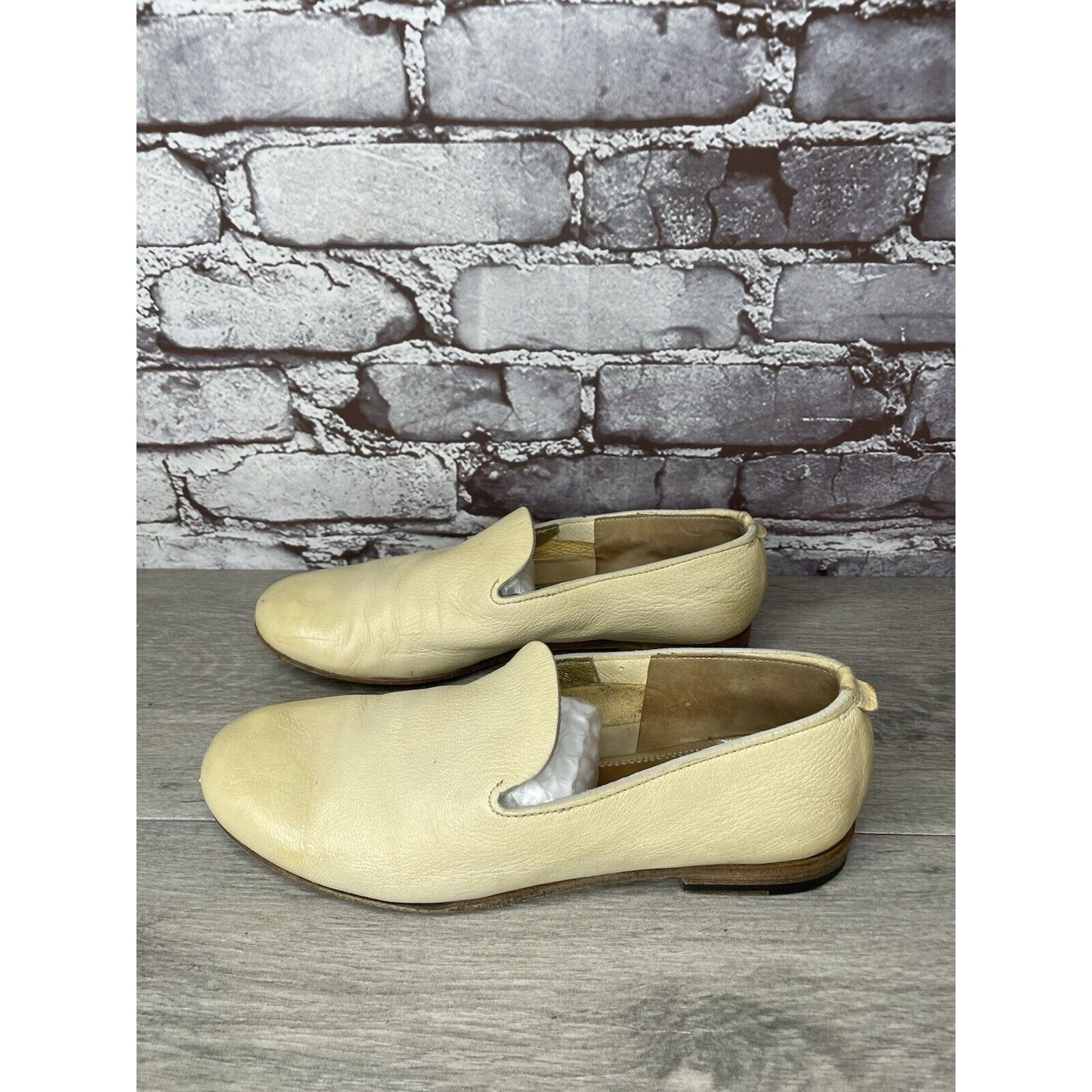 Silvano Sassetti Silvano Sassetti Beige Leather Slip On Loafers Flats Shoes W Size US 8 / IT 38 - 1 Thumbnail