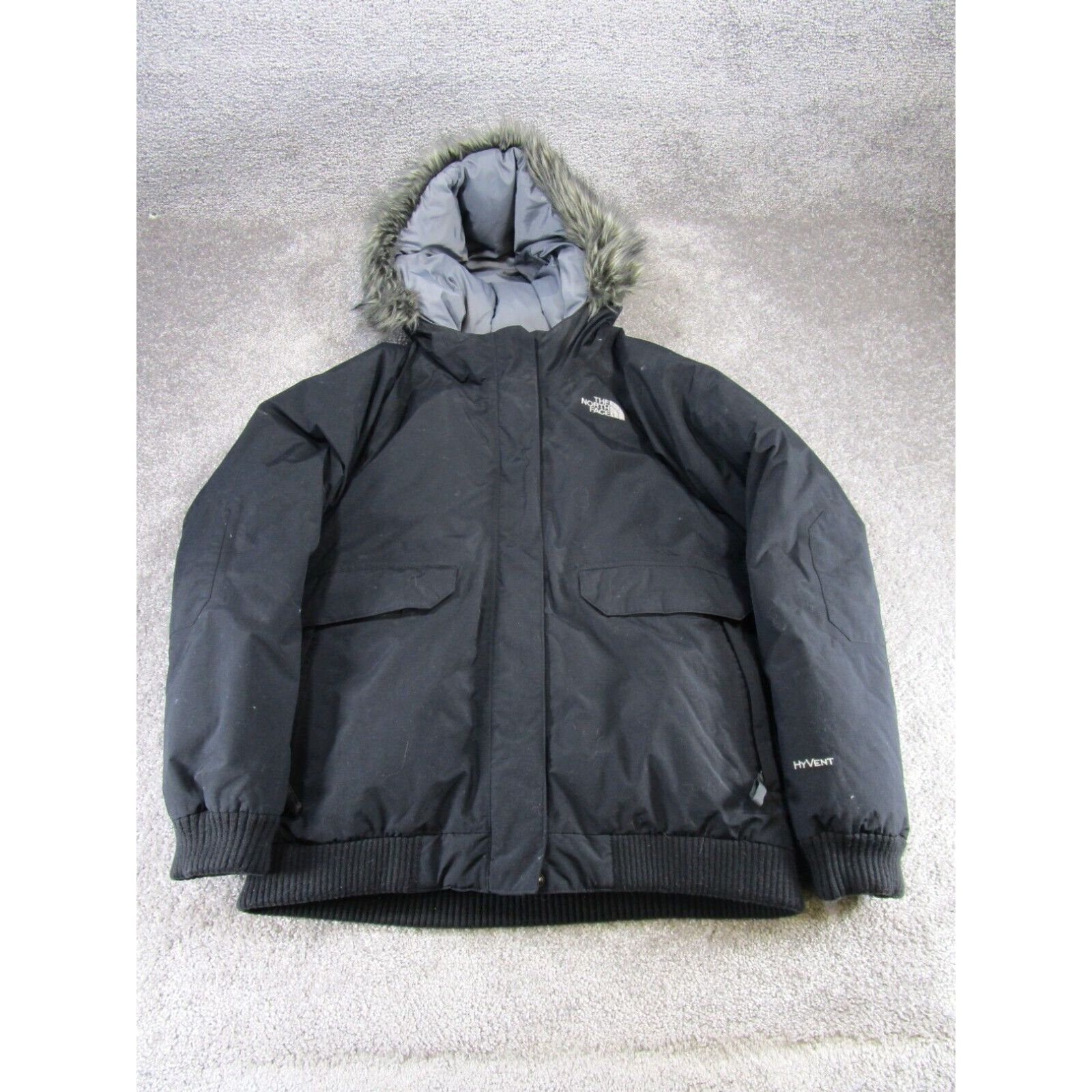 image of The North Face Jacket Girls Girls XL Black Hyvent Down Puffer Hooded in White, Men's
