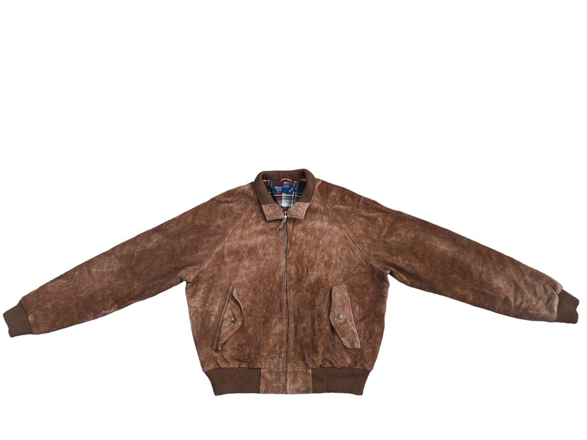 VTG 90s Polo Ralph Lauren Patina Suede Leather Bomber Jacket