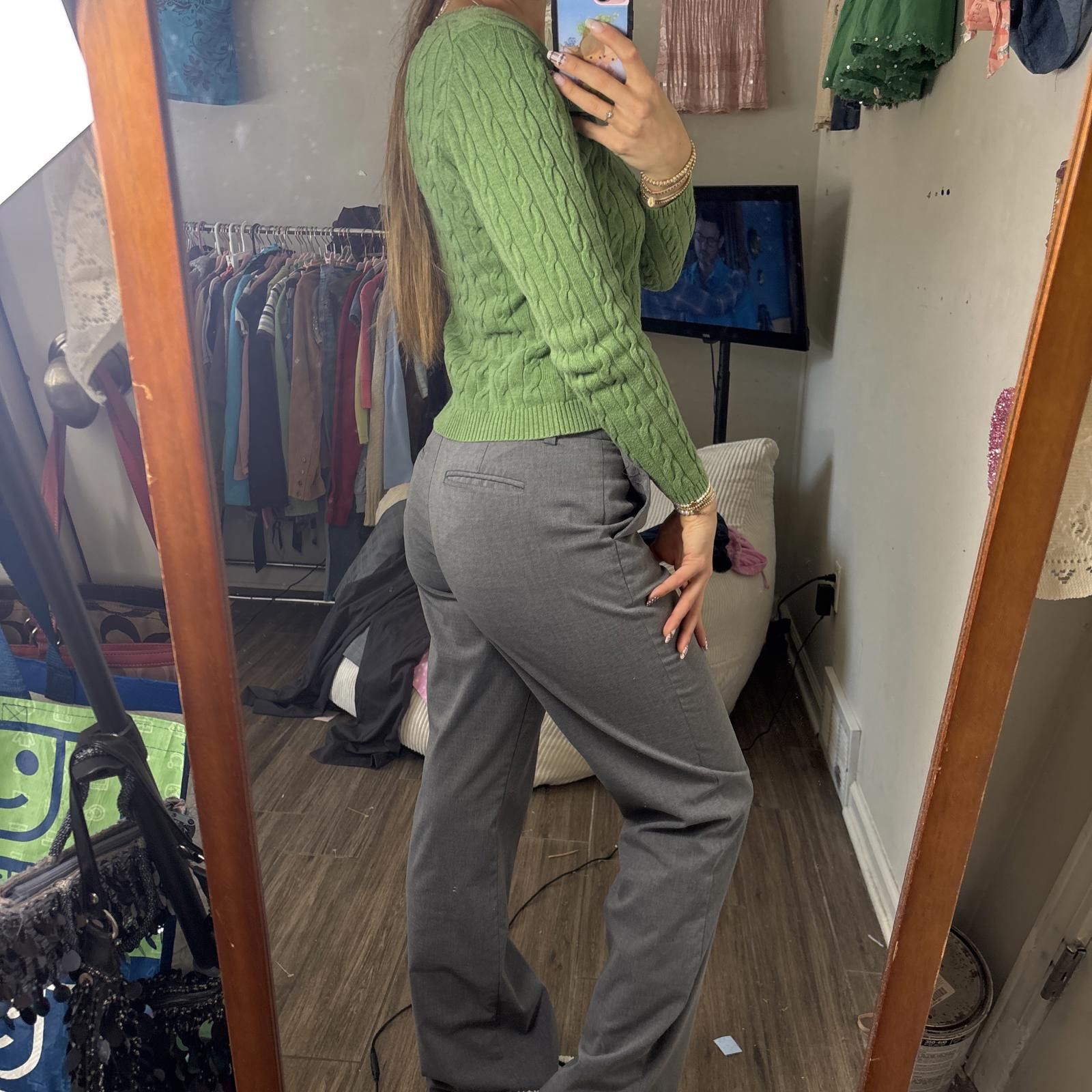 Merona y2k office siren gray flattering trousers Size 26" / US 2 / IT 38 - 4 Thumbnail