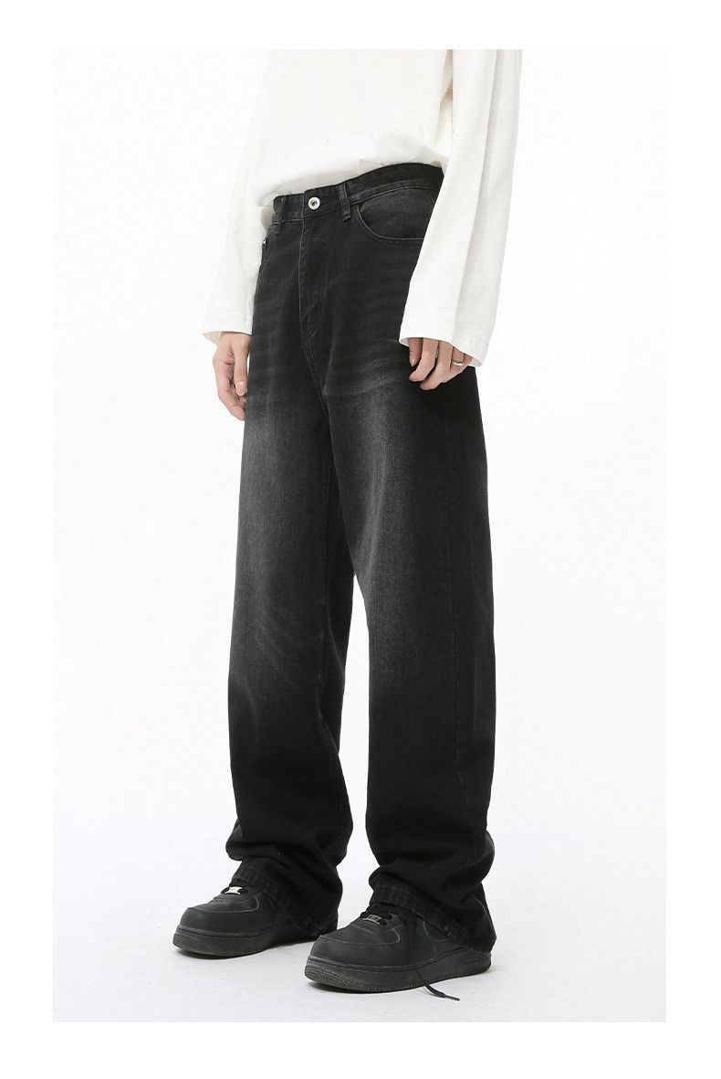 Vintage Men's Japanese Retro Loose Straight Washed Distressed Jeans Size US 32 / EU 48 - 2 Thumbnail