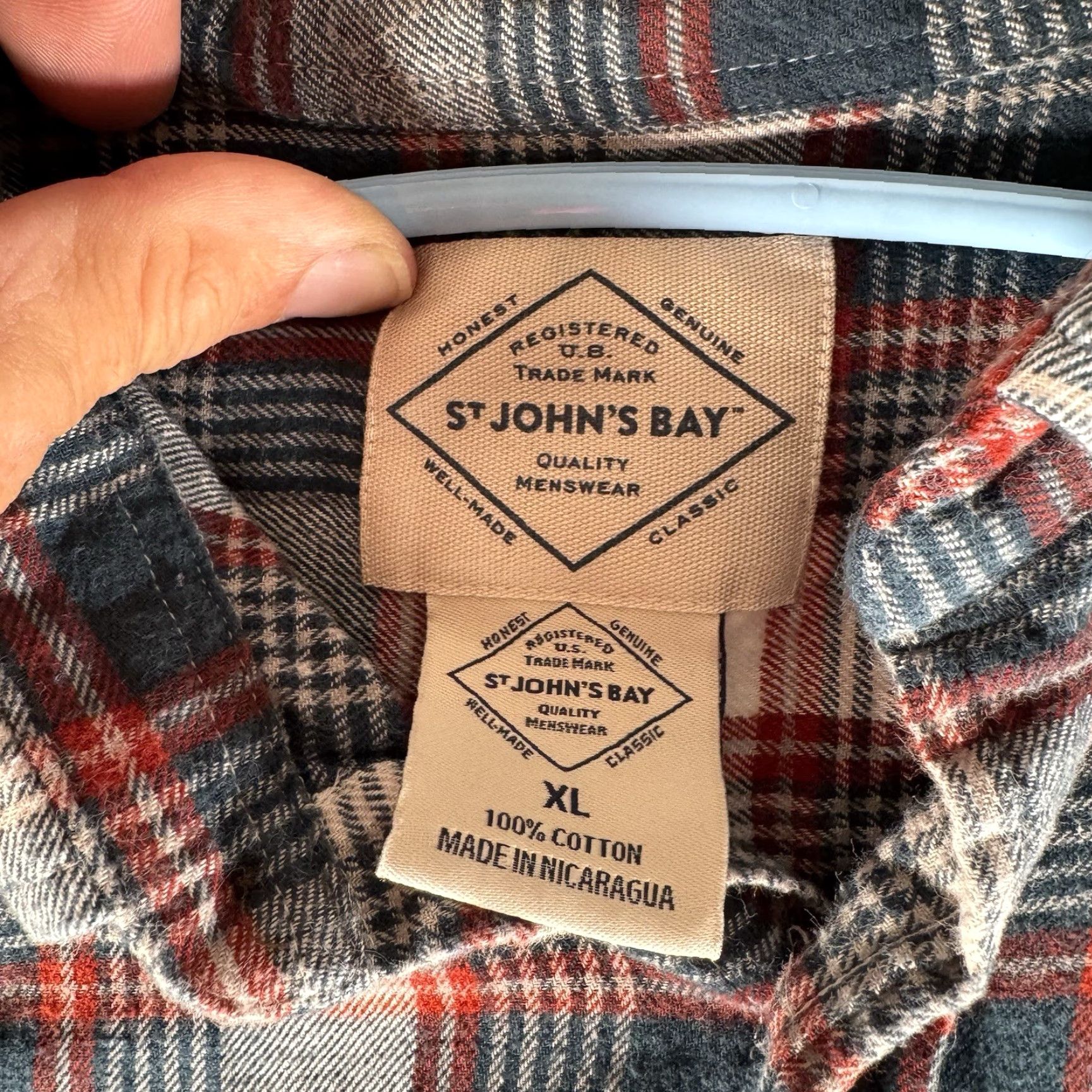 Vintage St. John’s Bay Flannel Button-Up Shirt XL Grunge Lumberjack Outdoor Workwear Casual Size US XL / EU 56 / 4 - 5 Thumbnail
