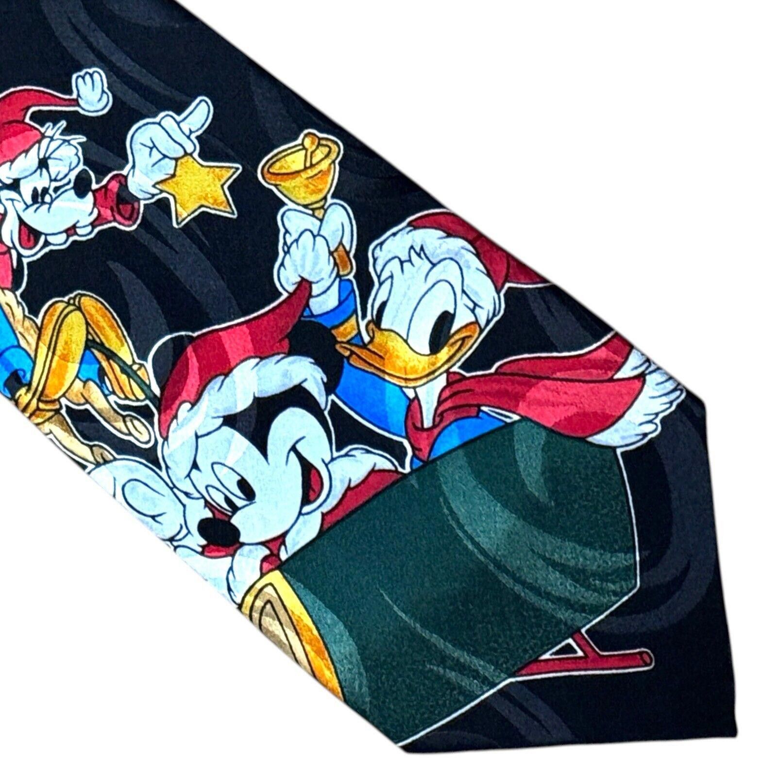 Designer Vintage Disney Holiday Tie Christmas Mickey Goofy Donald Size ONE SIZE - 1 Thumbnail