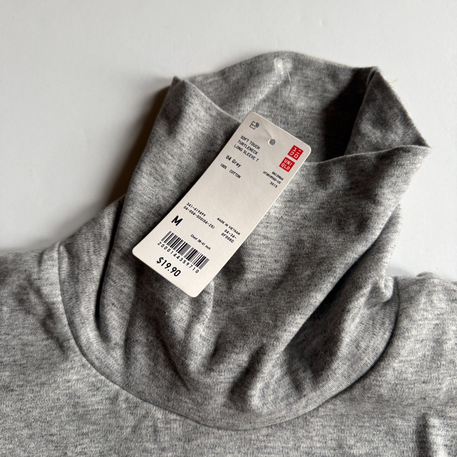 Uniqlo UNIQLO Soft Touch Gray Turtleneck Long Sleeve Shirt Size US M / EU 48-50 / 2 - 2 Thumbnail