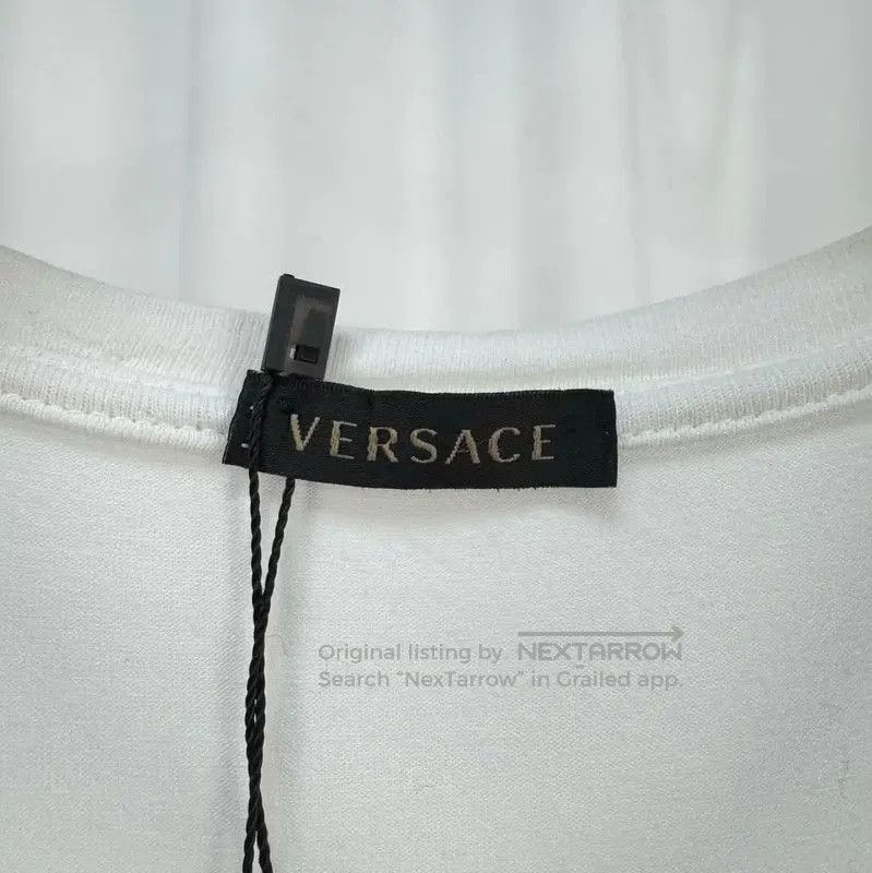 Versace Versace White Cotton Embroidered Medusa T-Shirt . Size L / US 10 / IT 46 - 5 Thumbnail