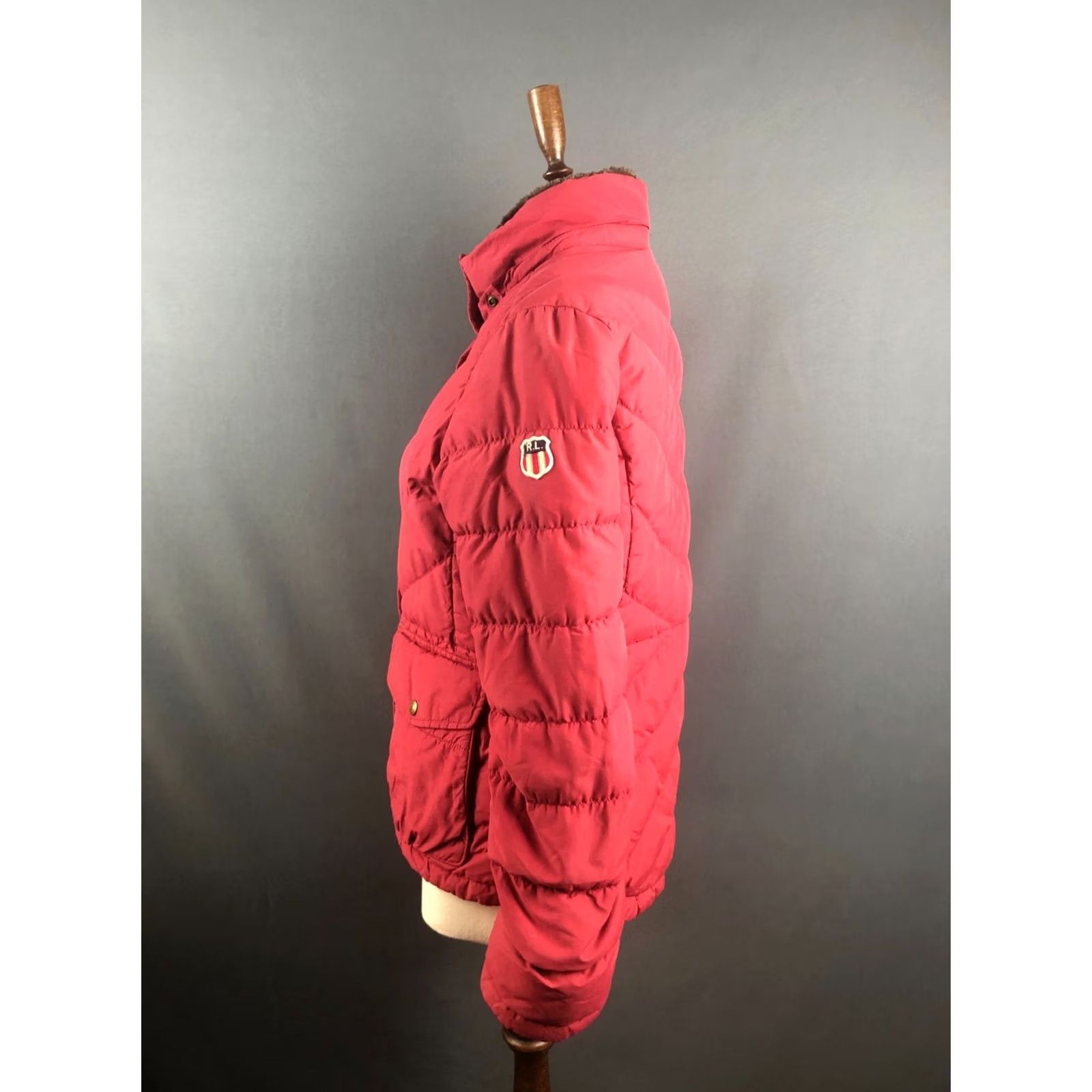 Vintage Polo Jeans Company Ralph Lauren Jacket Women Size M Red Quilted Full Zip Cotton Size 32" / US 10 / IT 46 - 2 Thumbnail