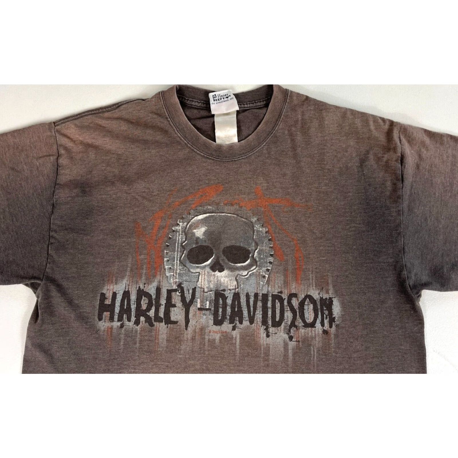 Harley Davidson VINTAGE Harley-Davidson T-Shirt Mens Large Brown 2007 Woodstock IL Made in USA Motorcycle Vintage Solid Size US L / EU 52-54 / 3 - 4 Thumbnail