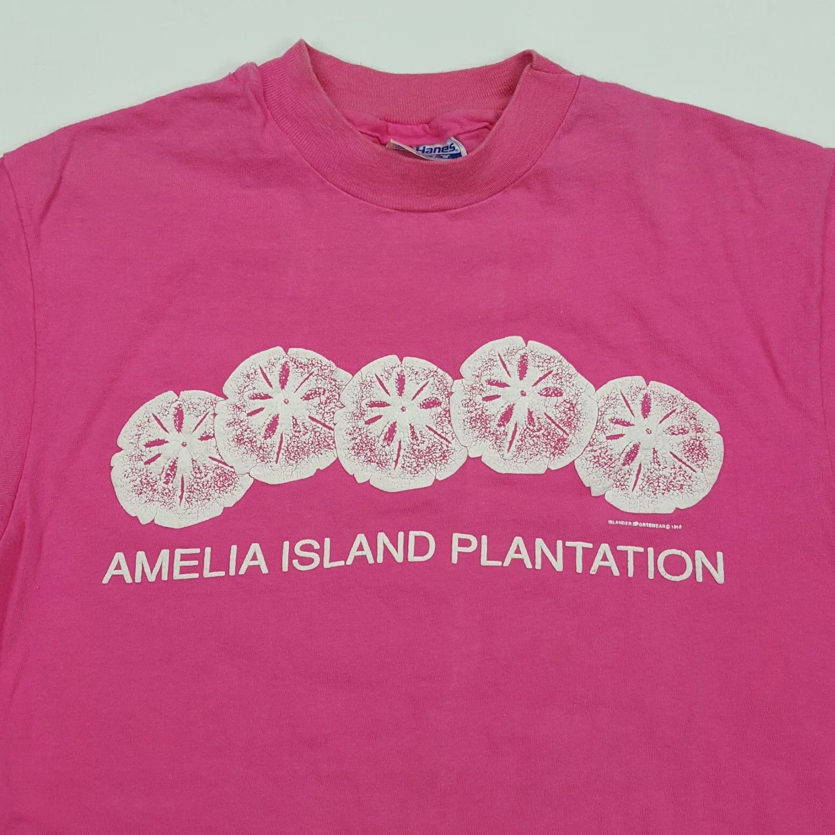 Hanes VTG Hanes T-Shirt Amelia Island Pink Puff Print USA Made 90s Beach Retro Vintage Mens Size S Short Sleeve Crew Neck Shirt Size US S / EU 44-46 / 1 - 2 Thumbnail