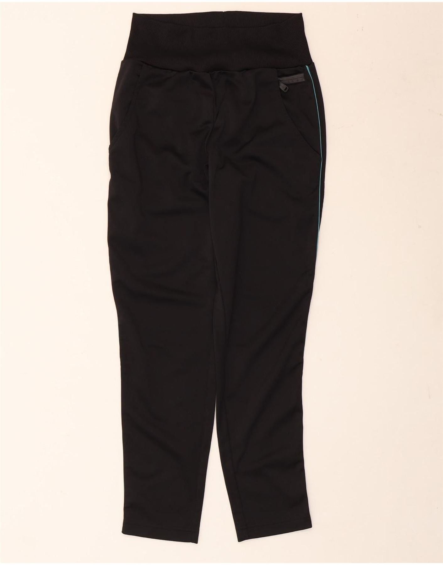Diesel Womens High Waist Tracksuit Trousers UK 16 Large Black Size 34" / US 12 / IT 48 - 1 Thumbnail