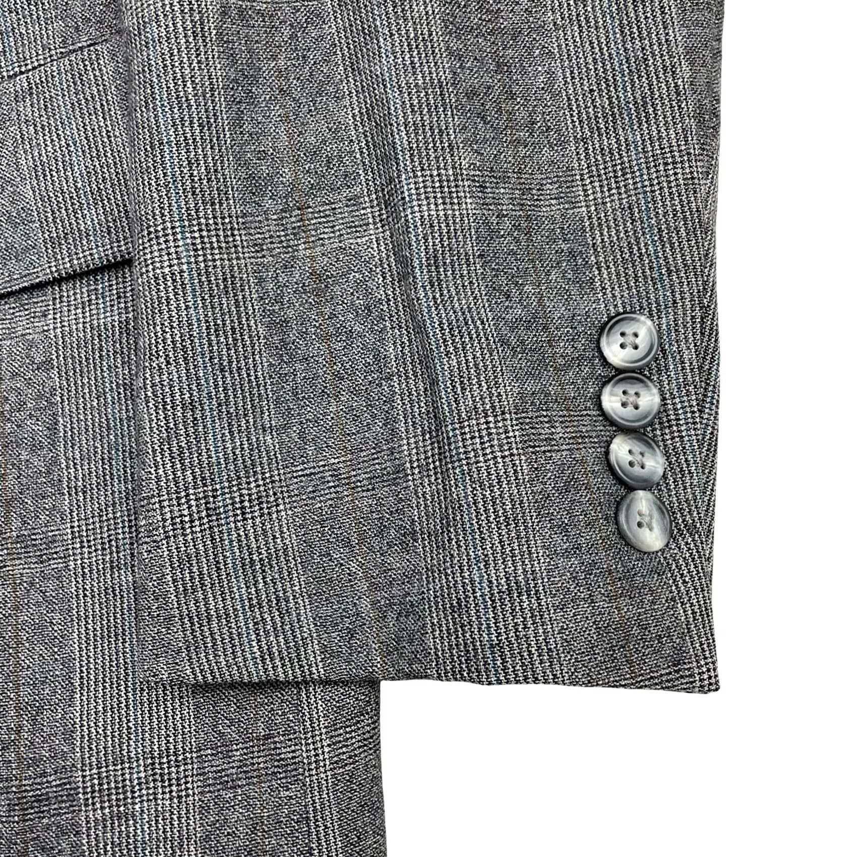 Hart Schaffner Marx VINTAGE Hart Schaffner & Marx Blazer Men's 40R Gray/Brown Plaid 2-Button Wool Size 40R - 4 Thumbnail