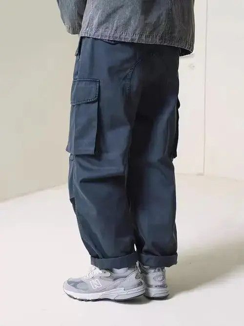 Japanese Brand 21SS Indigo Union Japan Navy Cargo Oversized Washed Pants Size US 32 / EU 48 - 2 Thumbnail