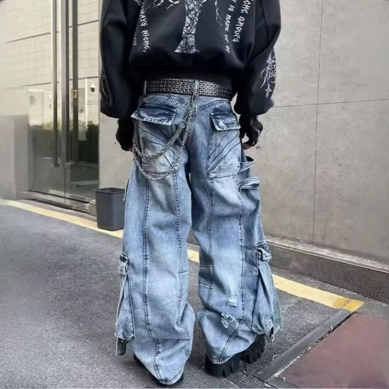 Japanese Brand DISTRESSED Multi-Pocket Baggy Pants Size US 27 - 10 Thumbnail