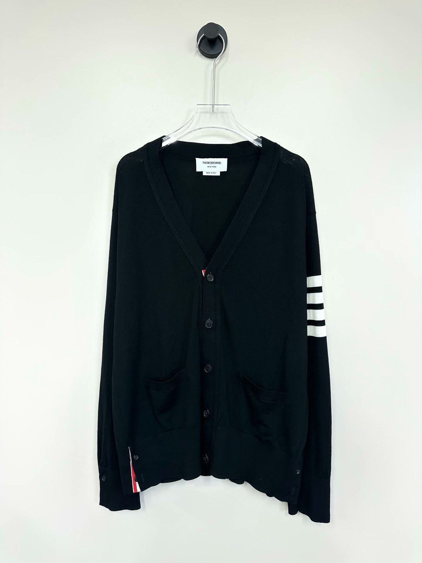 Thom Browne Thom Browne Black Wool Cardigan Size US XL / EU 56 / 4 - 1 Thumbnail