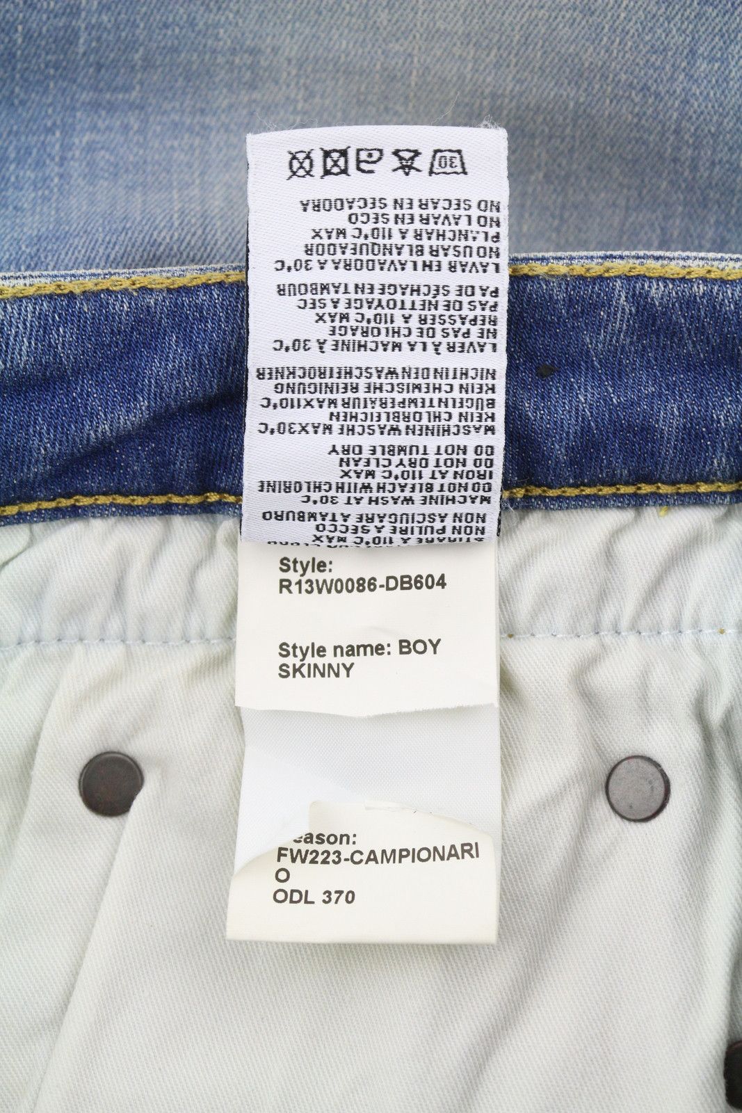 R13 BOY SKINNY 27 Blue Faded Ankle Cropped Distress 86323 Size 27" / US 4 / IT 40 - 8 Thumbnail