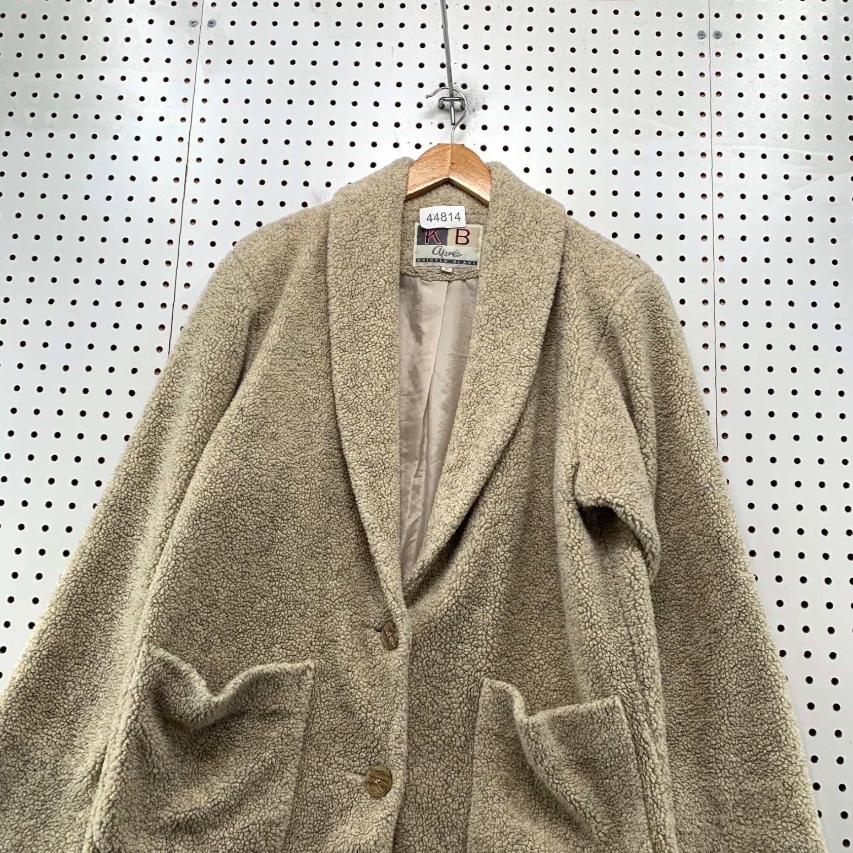 Vintage VINTAGE Kristen Blake Sherpa Blazer Jacket Womens M Beige Deep Pile Fleece Jacket Size M / US 6-8 / IT 42-44 - 2 Thumbnail