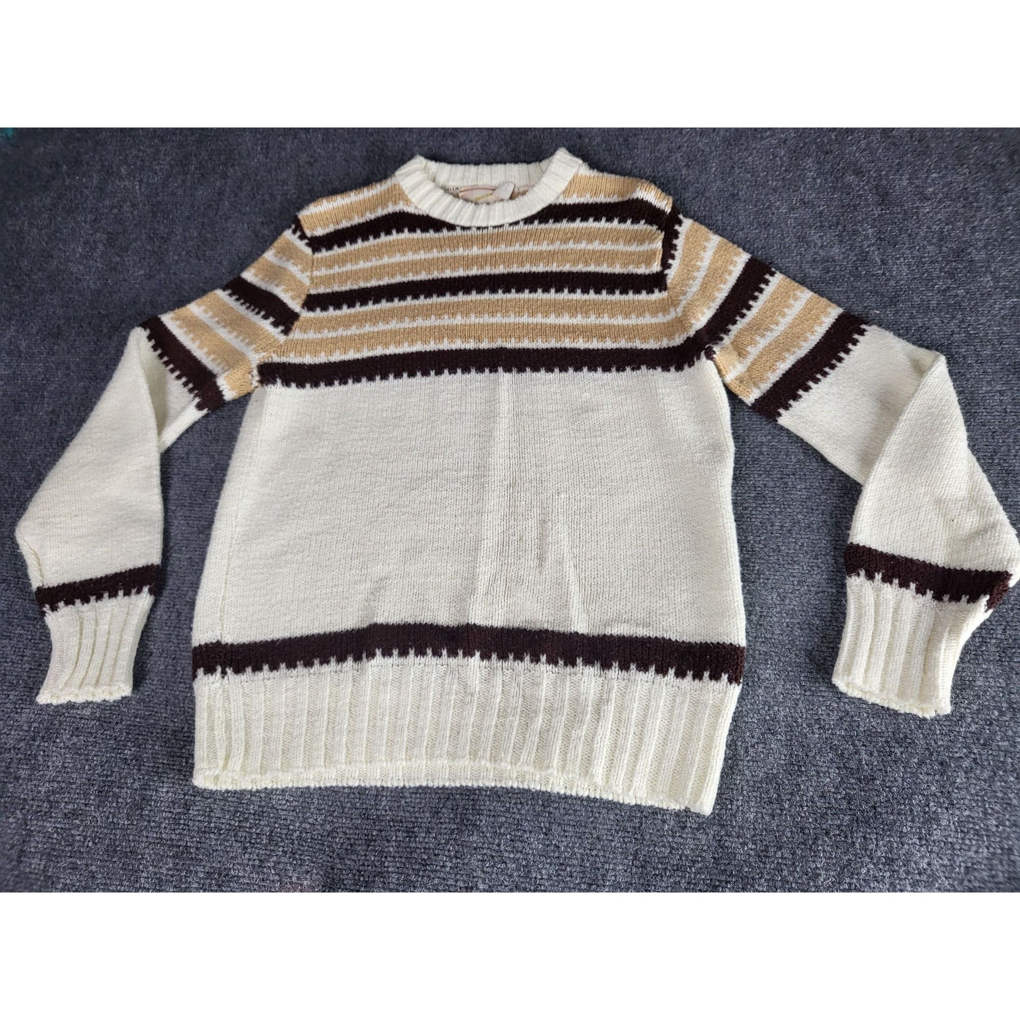 Sears Vintage Sears 70s Cable Knit Sweater Men Sz M Winter Brown W Size US M / EU 48-50 / 2 - 1 Thumbnail