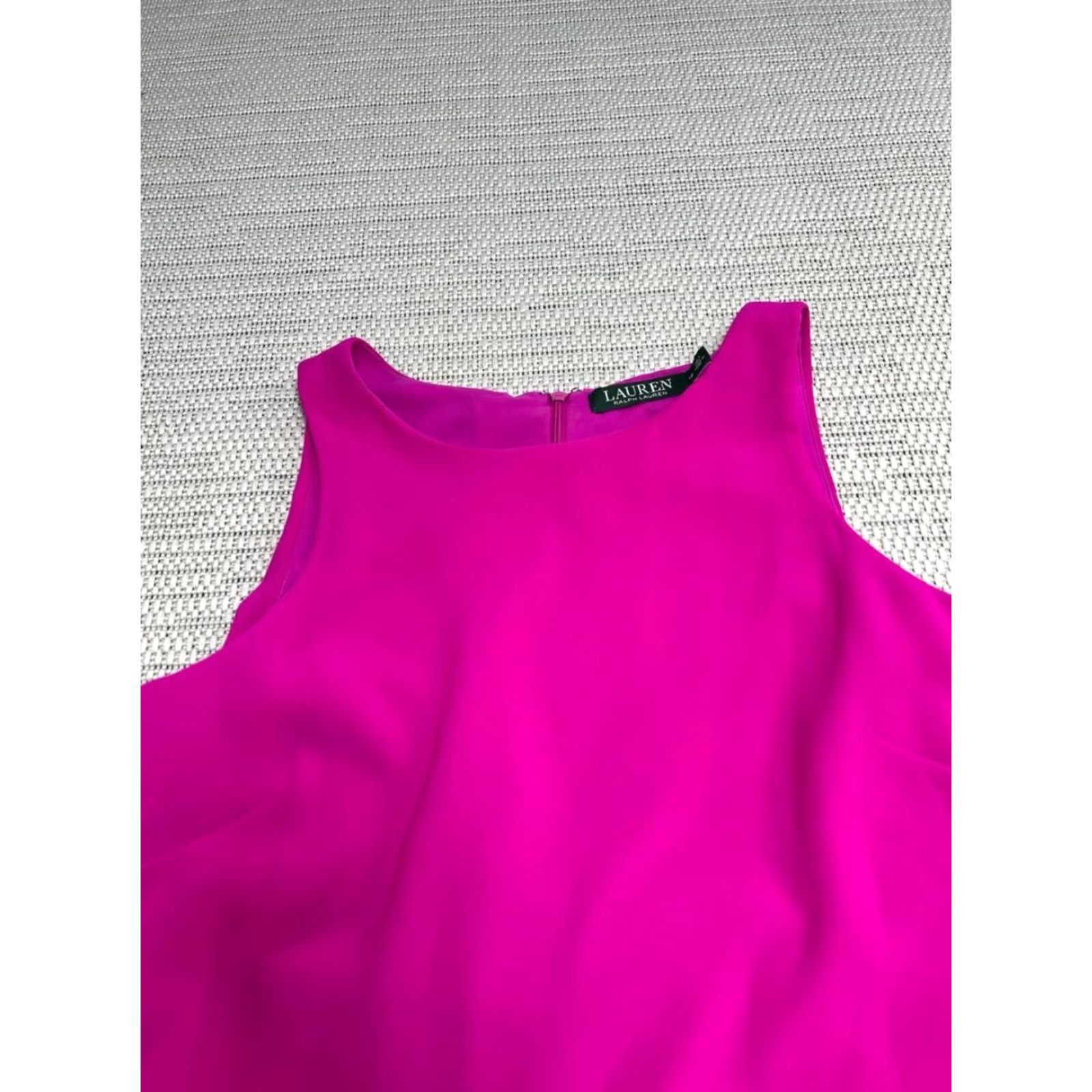 Ralph Lauren Lauren Ralph Lauren Dress Womens 12 Purple Back Zip Round Neck A-Line Classic Size XL / US 12-14 / IT 48-50 - 3 Thumbnail