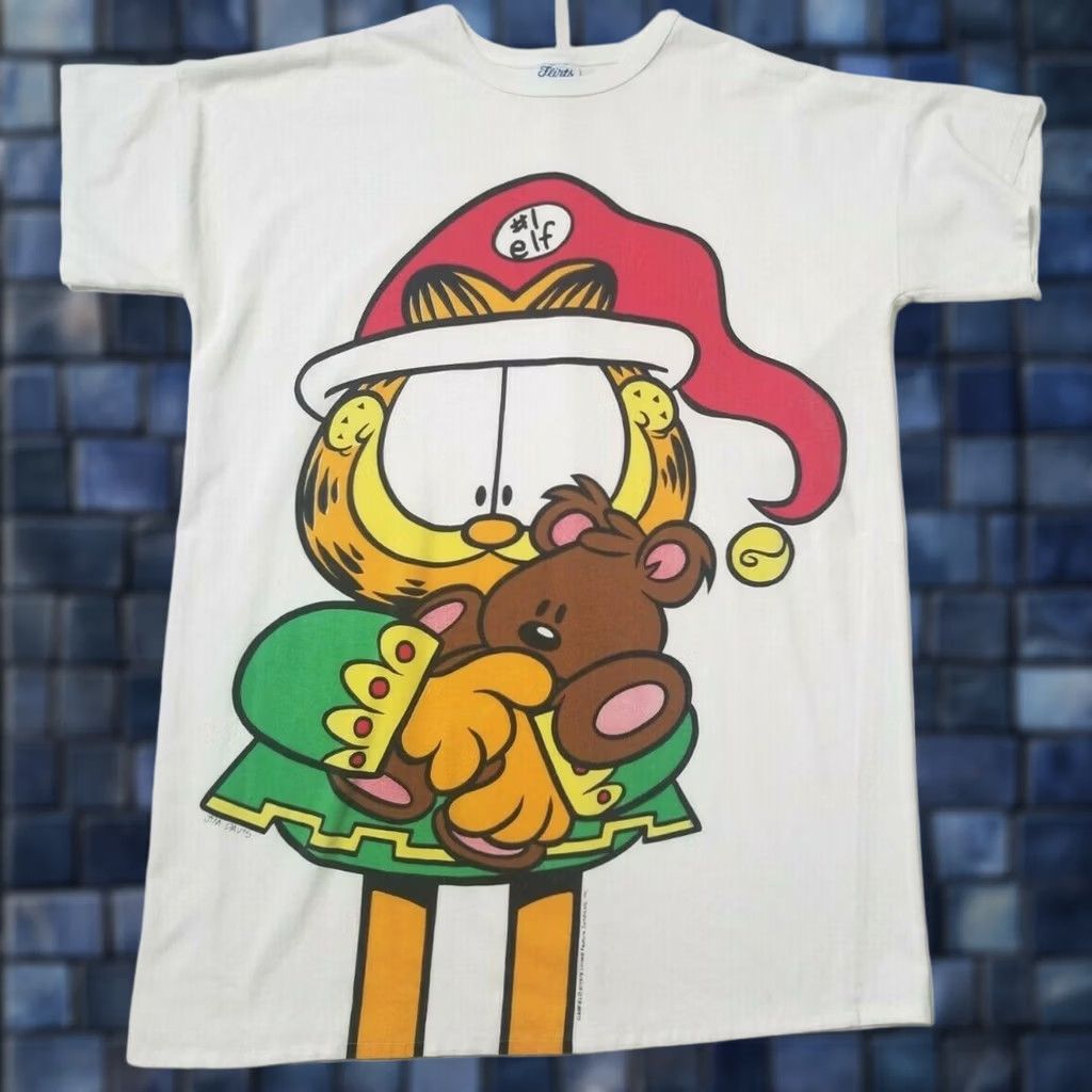Vintage VINTAGE Garfield Night Shirt Womens One Size Flirts Christmas Pajama Tee 1978 Size ONE SIZE - 1 Thumbnail
