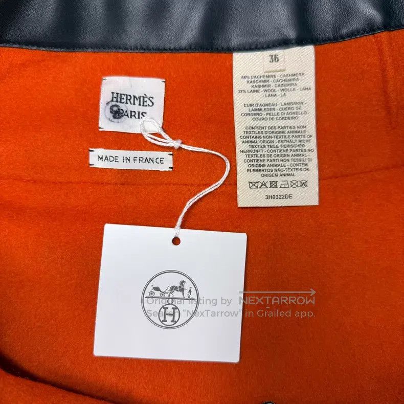 Hermes Hermes Double Faced Cashmere and Leather Skirt Size 24" / US 00 / IT 34 - 4 Thumbnail