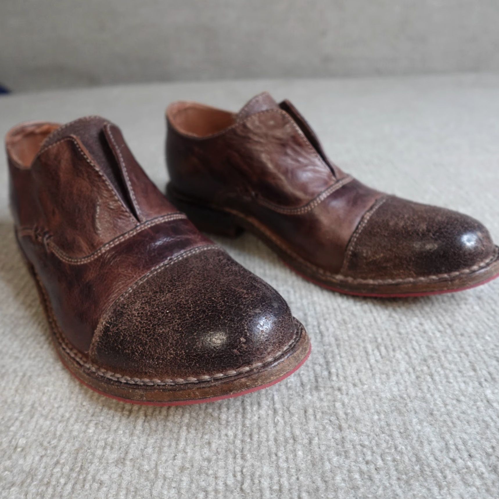 Bed Stu Bed Stu Womens Shoes 7 Brown Cap Toe Oxfords Cobbler Series Handcrafted Slip-On Flat Leather Brown Womens Shoes 7 Cap Toe Size ONE SIZE - 6 Thumbnail