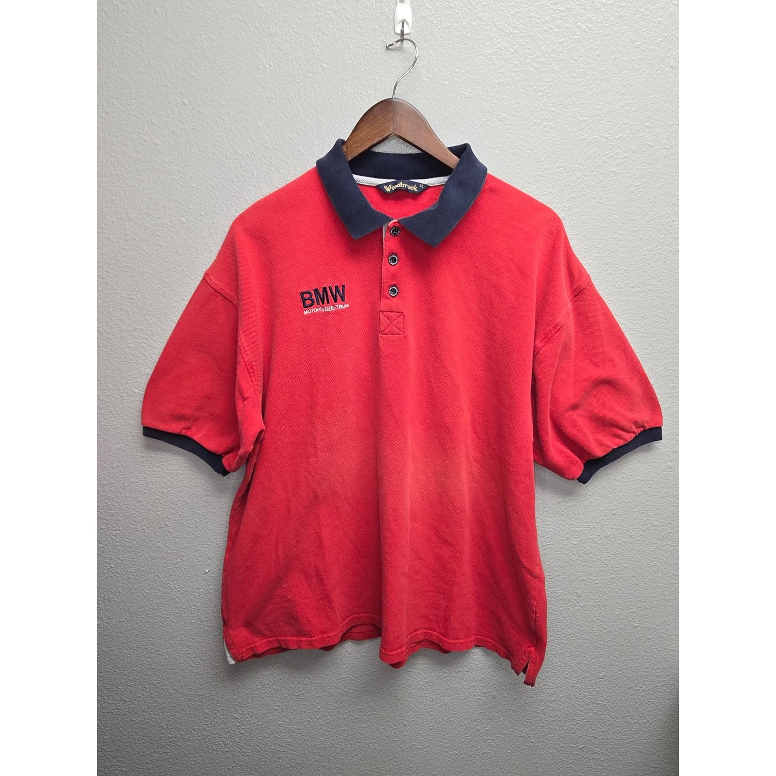 Vintage BMW Red Polo Woodbrook Embroidered Motorcycle Center Shirt Size US XL / EU 56 / 4 - 1 Thumbnail